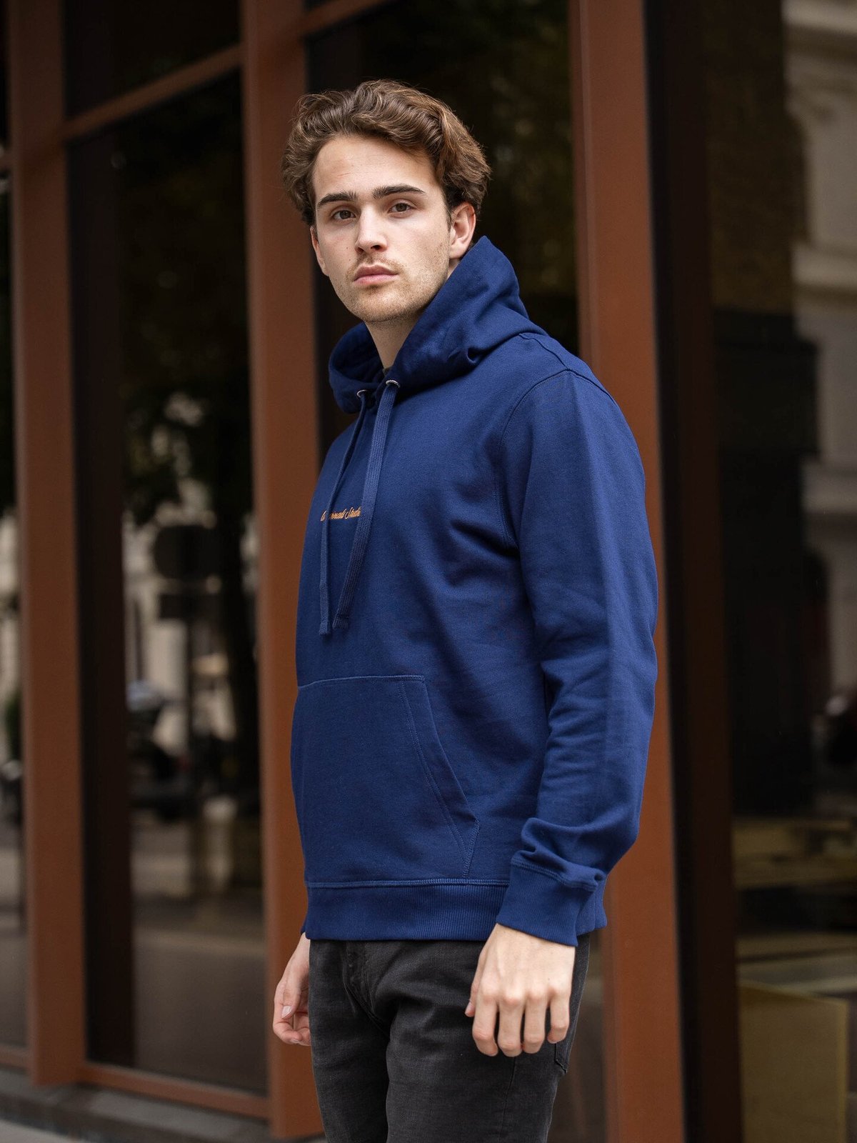Jack and Jones Norrebro EMB Sweat Hood Ocean Cavern