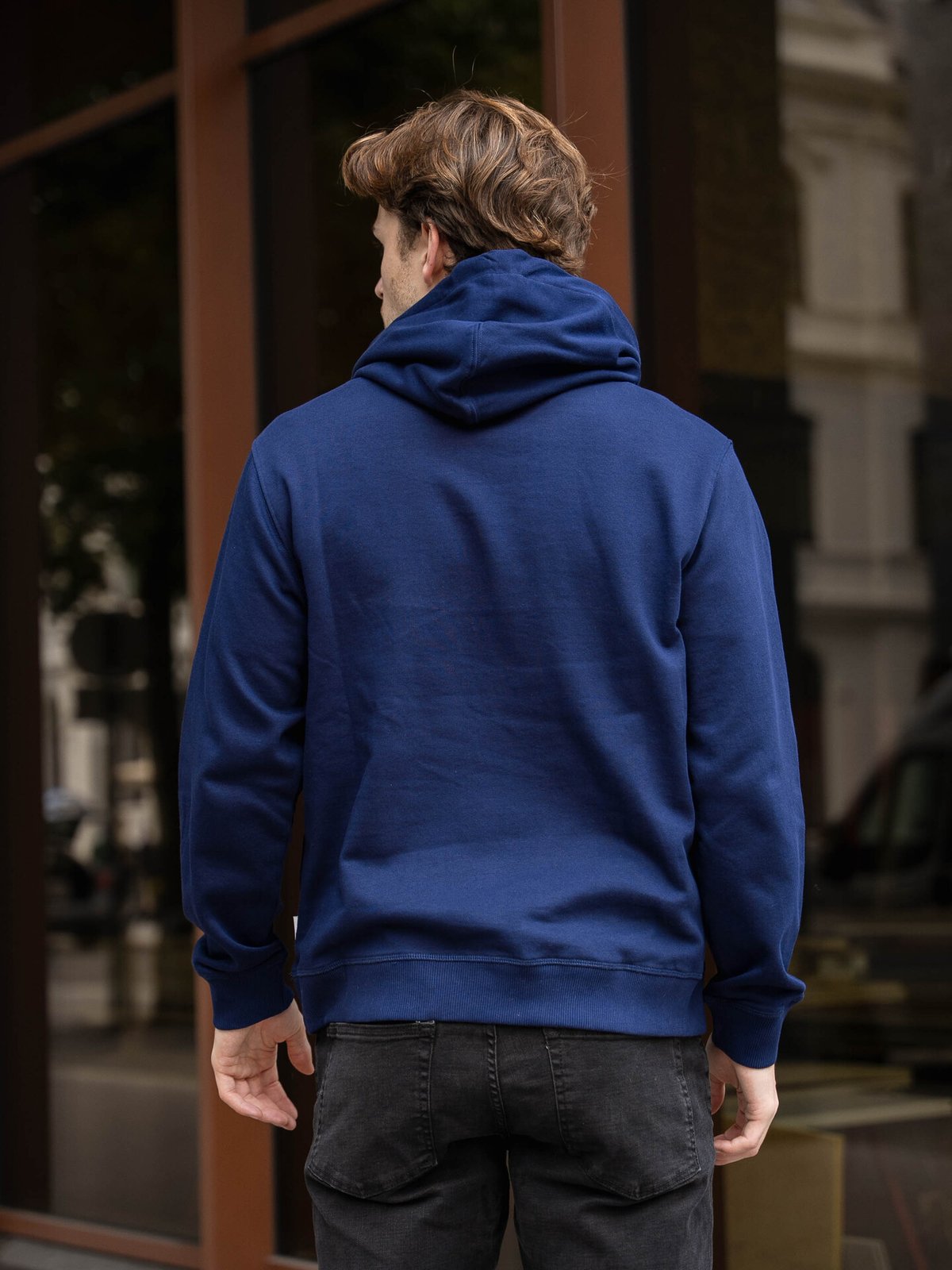 Jack and Jones Norrebro EMB Sweat Hood Ocean Cavern