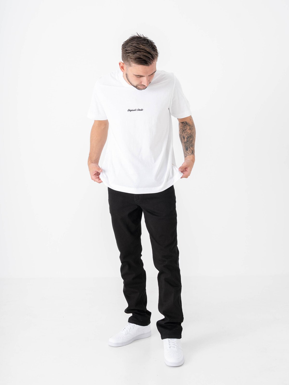 Jack and Jones Norrebro EMB Tee Short Sleeve Crew Neck Bright White