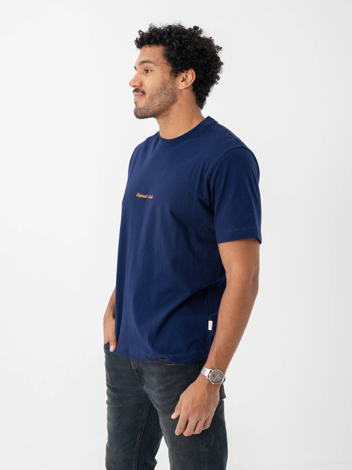 Jack and Jones Norrebro EMB Tee Short Sleeve Crew Neck Ocean Cavern