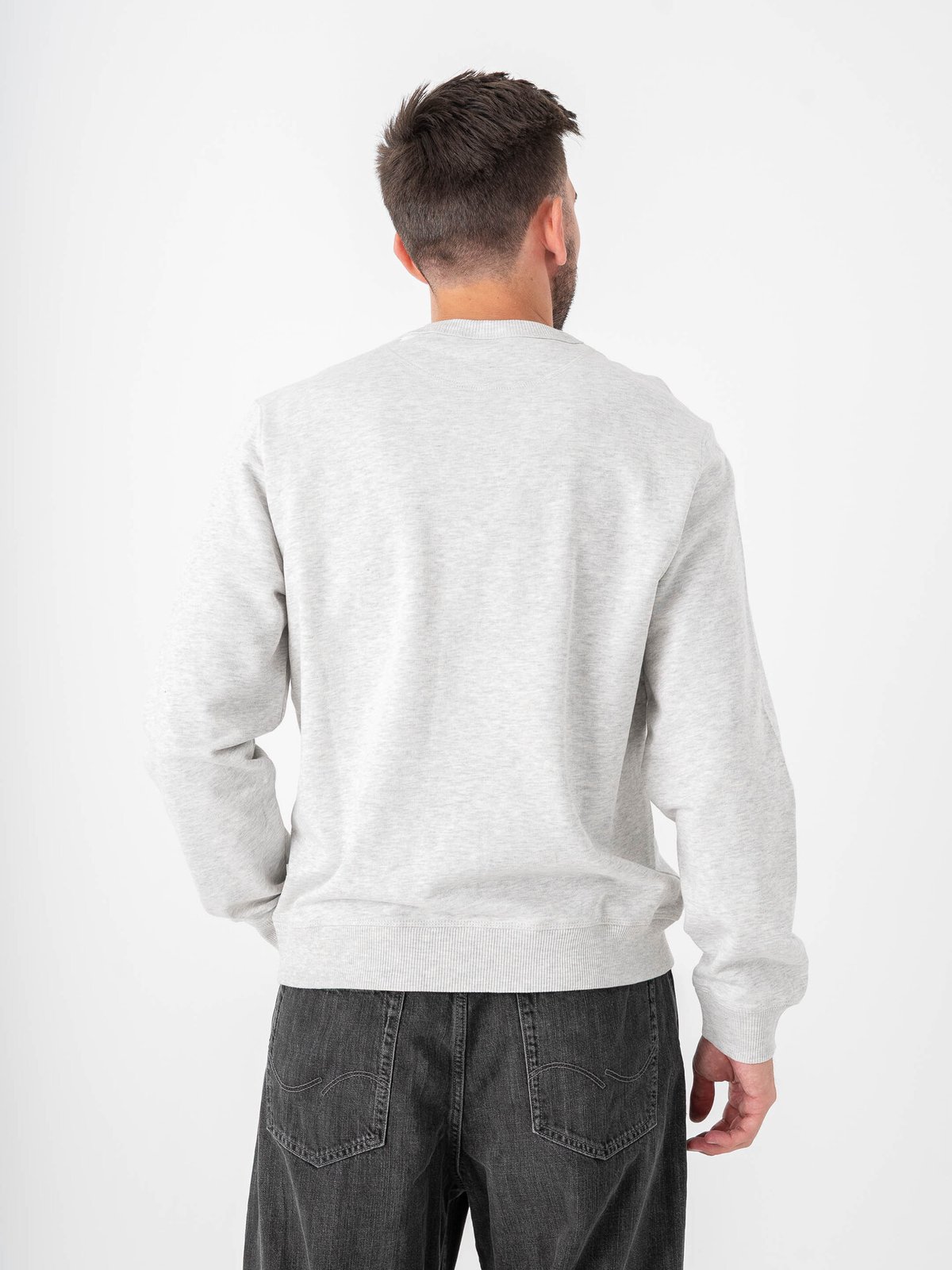 Jack and Jones Norrebro EMB Sweat Crew Neck White Melange
