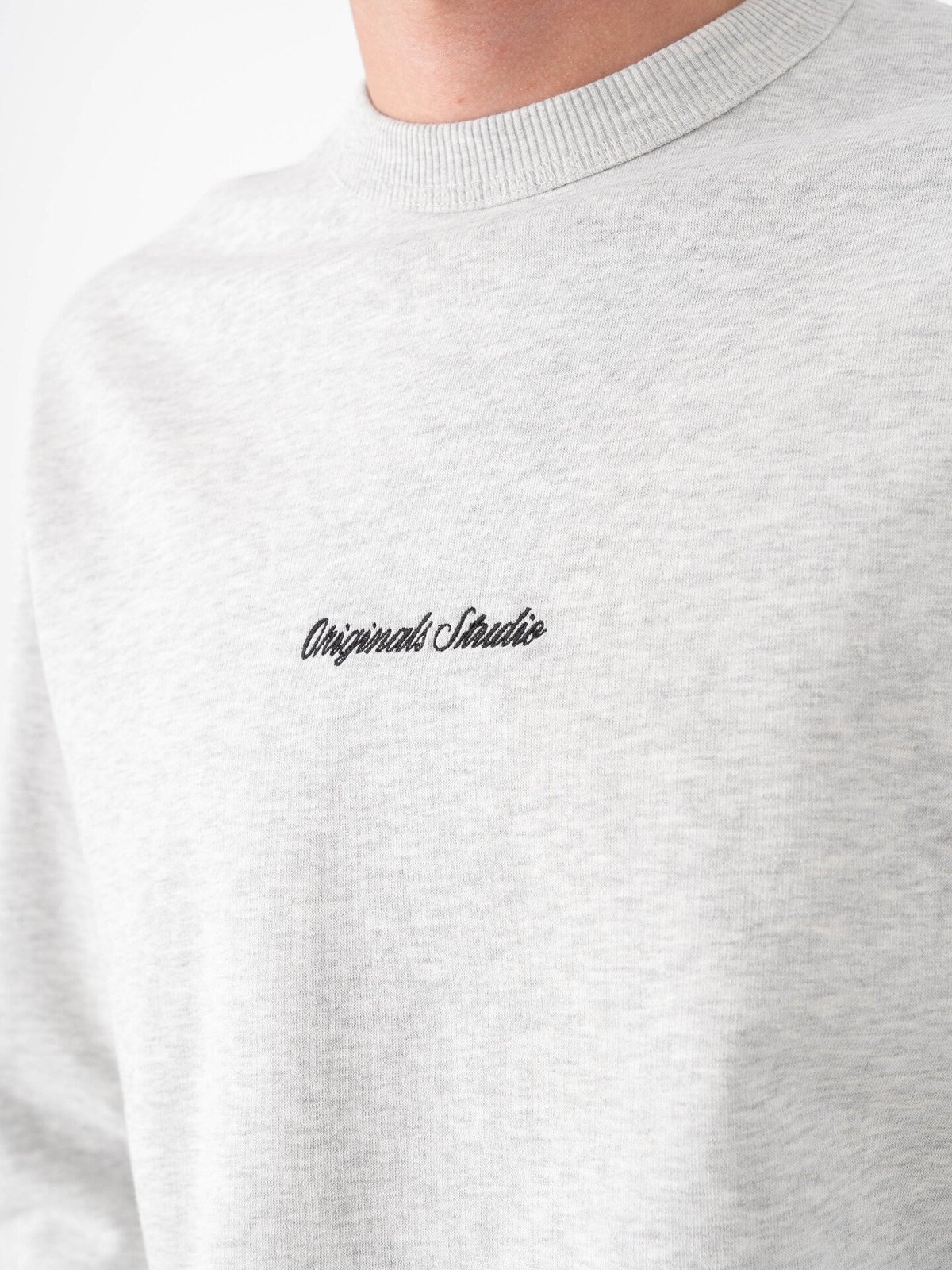 Jack and Jones Norrebro EMB Sweat Crew Neck White Melange