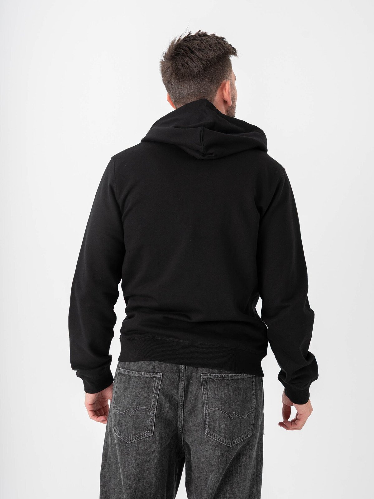 Jack and Jones Norrebro EMB Sweat Zip Hood Black
