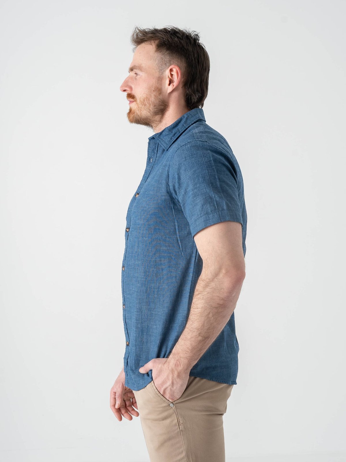 Jack and Jones Summer Linen Blend Shirt Short Sleeve Navy Blazer