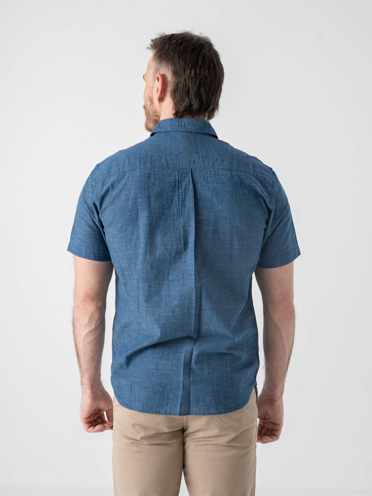 Jack and Jones Summer Linen Blend Shirt Short Sleeve Navy Blazer