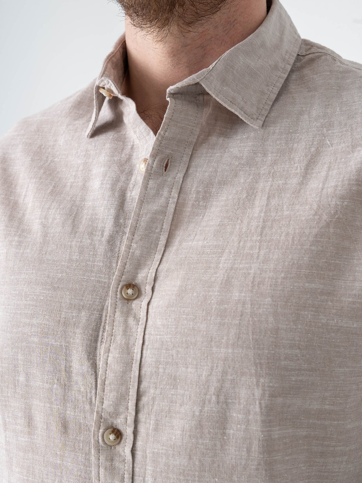 Jack and Jones Summer Linen Blend Shirt Long Sleeve String