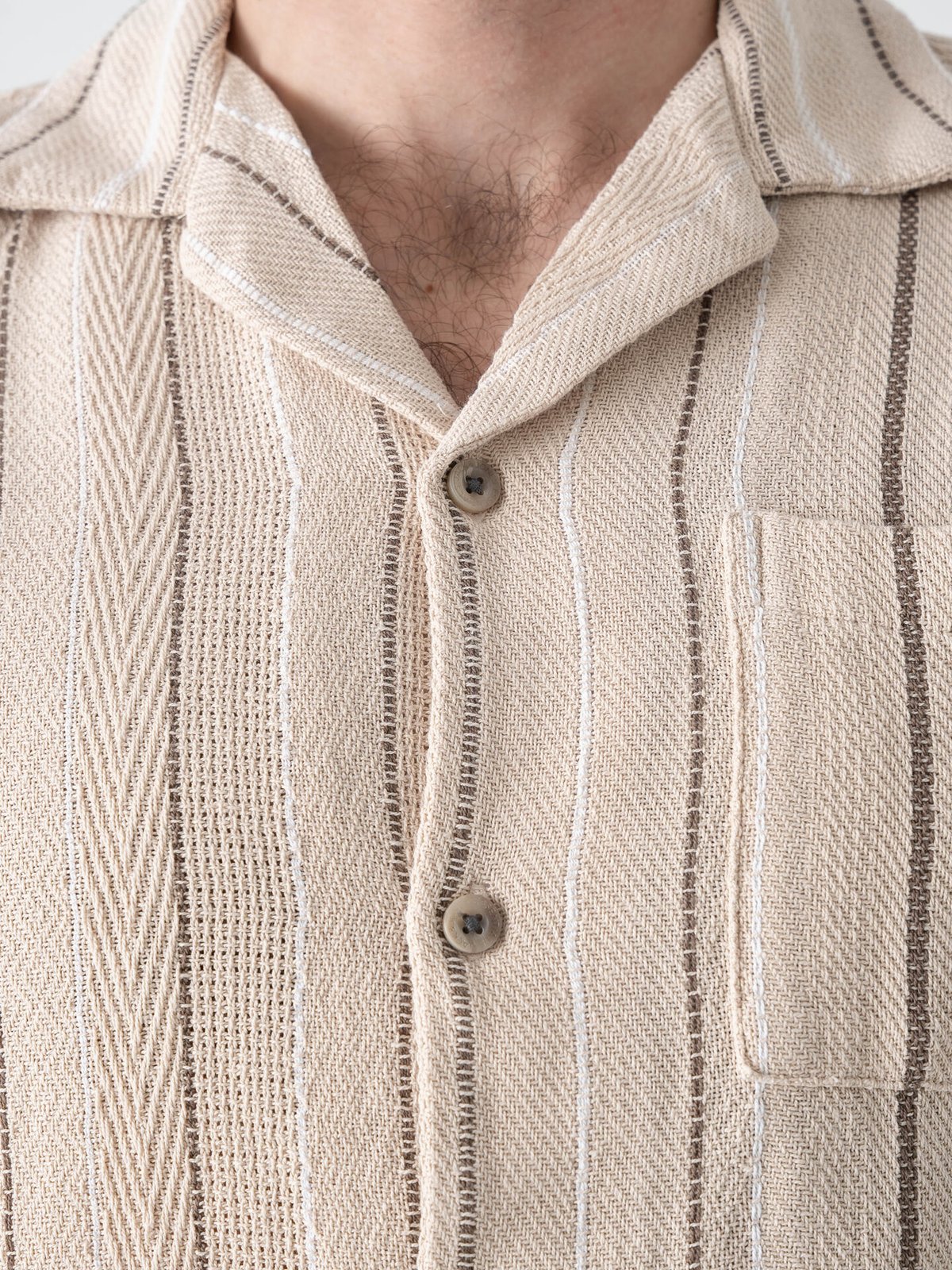 Jack and Jones Bradley Striped Resort Shirt Short Sleeve Moonbeam