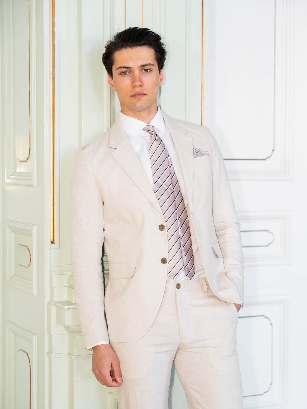 Jack and Jones Martin Summer Blazer Linen Blend Ancient Scroll