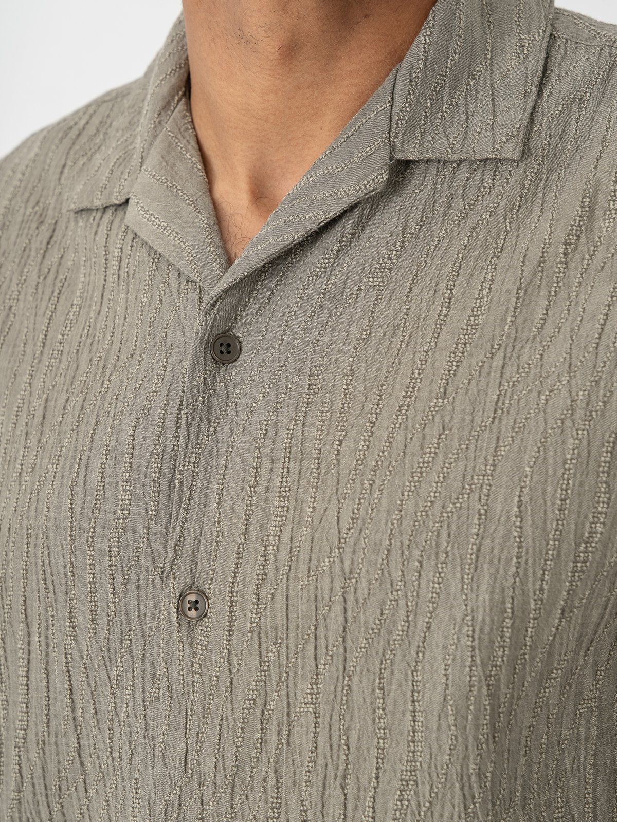Jack and Jones Jake Jacquard Short Sleeve Shirt Smokey Olive