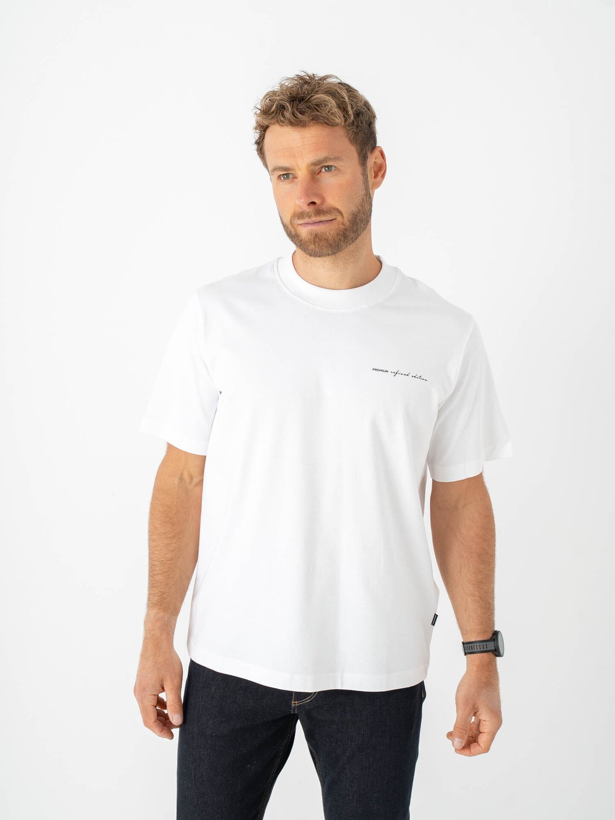 Jack and Jones Owen Short Sleeve Branding Tee Bright White