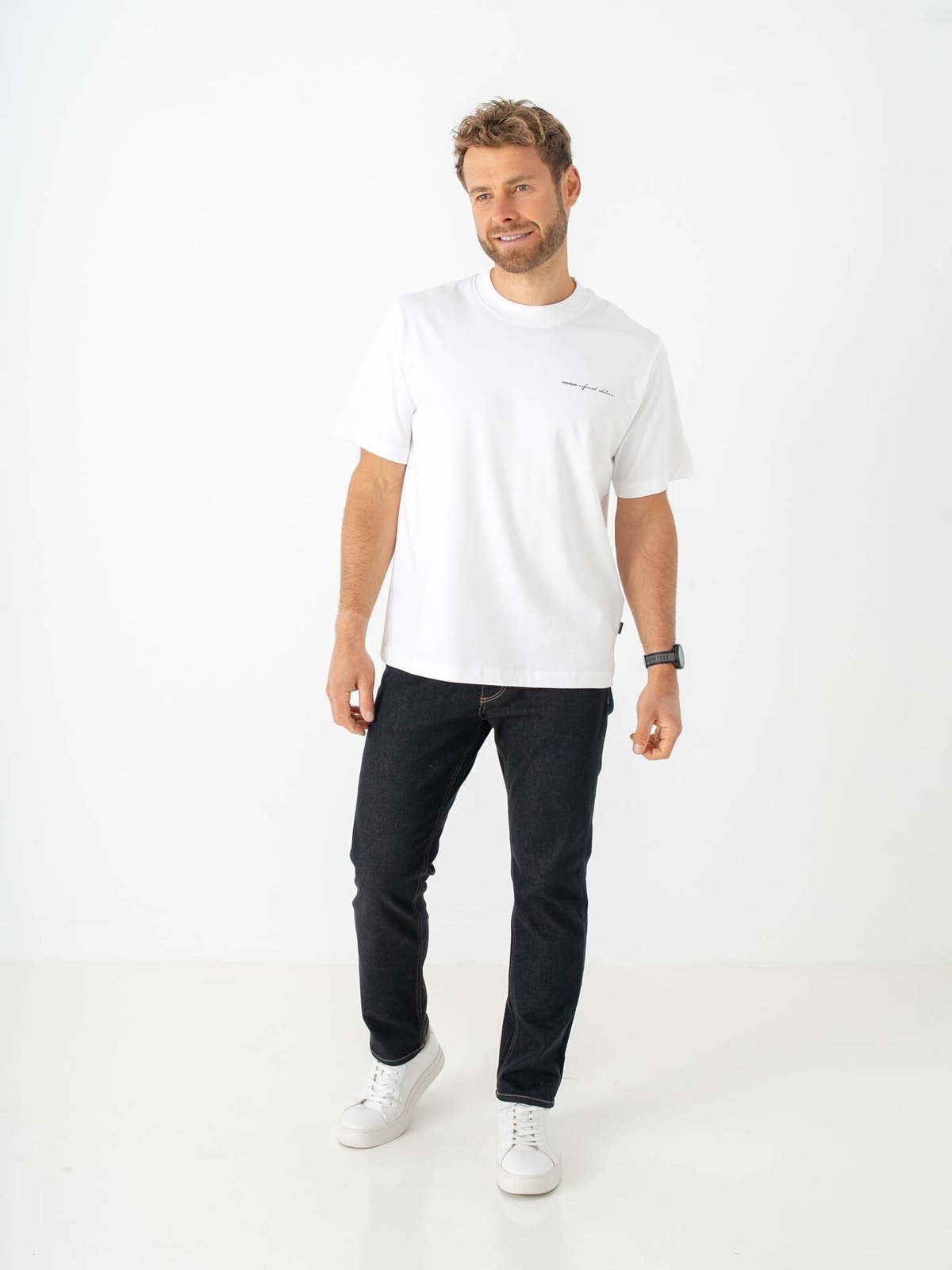 Jack & Jones Owen Short Sleeve Branding Tee Bright White
