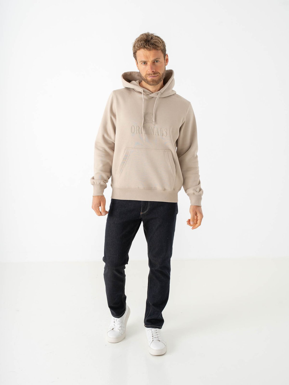 Jack & Jones Frederiksberg Monogram Sweat Hood Feather Gray