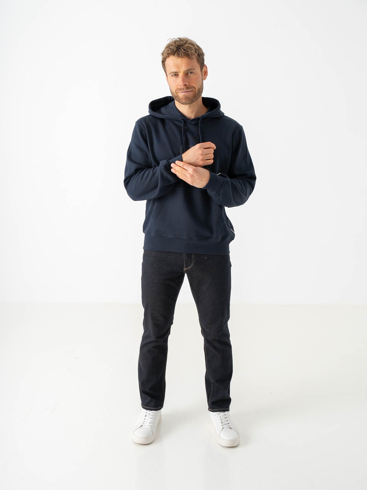 Jack & Jones Frederiksberg Monogram Sweat Hood Sky Captain