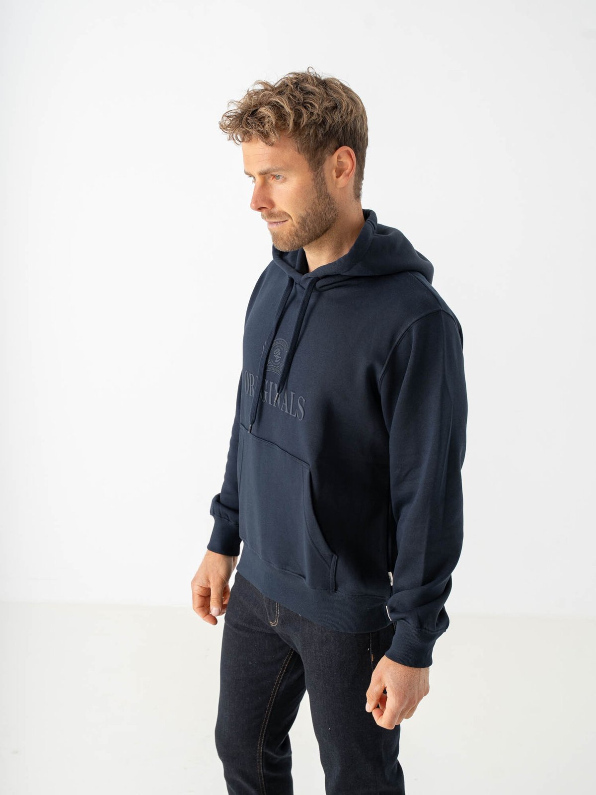 Jack & Jones Frederiksberg Monogram Sweat Hood Sky Captain