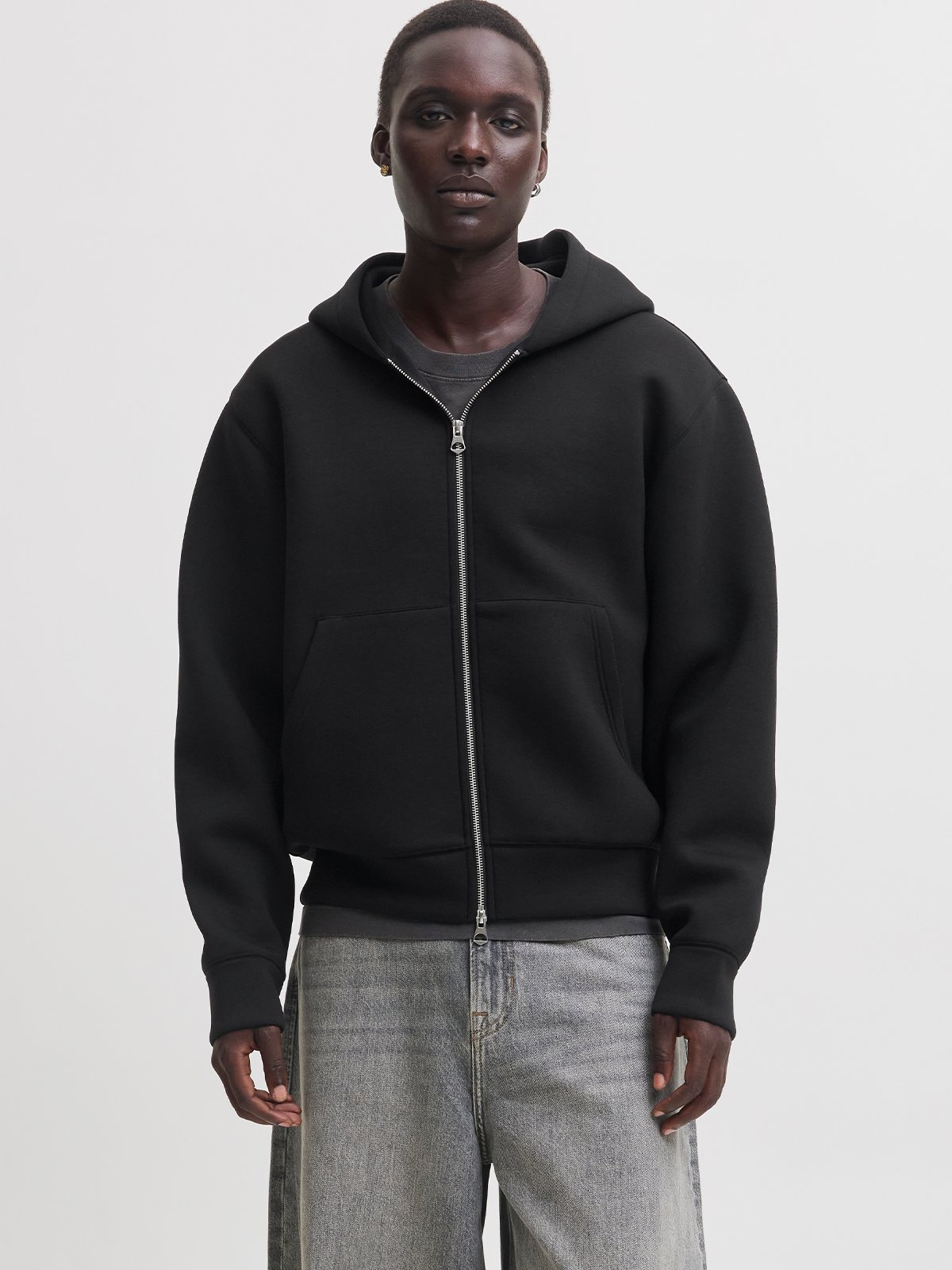 Jack and Jones Legacy Sweat Scuba Zip Hood Black