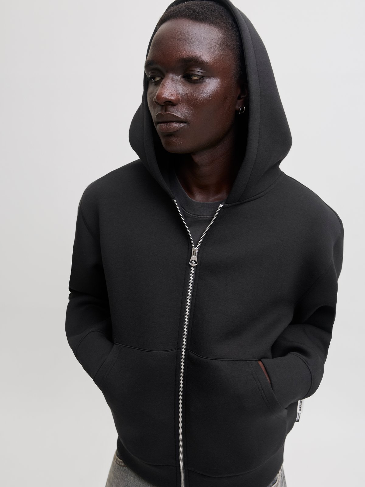 Jack and Jones Legacy Sweat Scuba Zip Hood Black