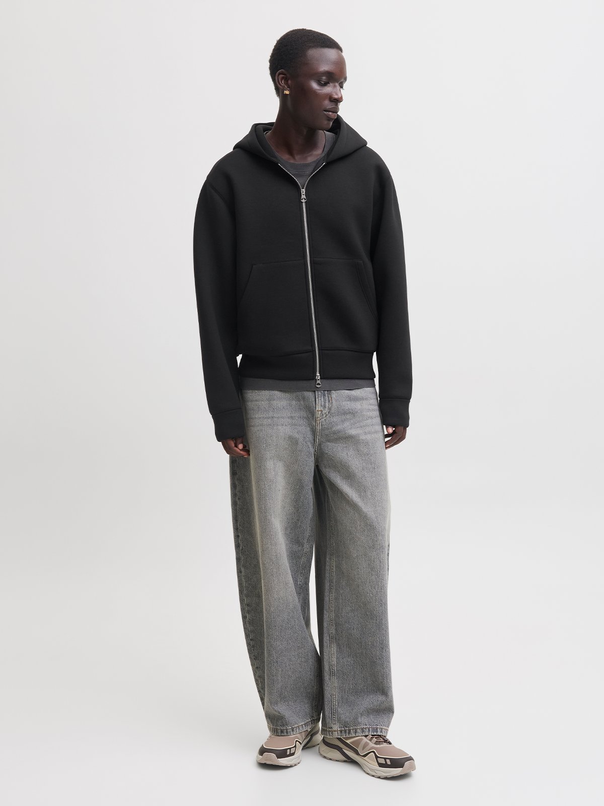 Jack and Jones Legacy Sweat Scuba Zip Hood Black