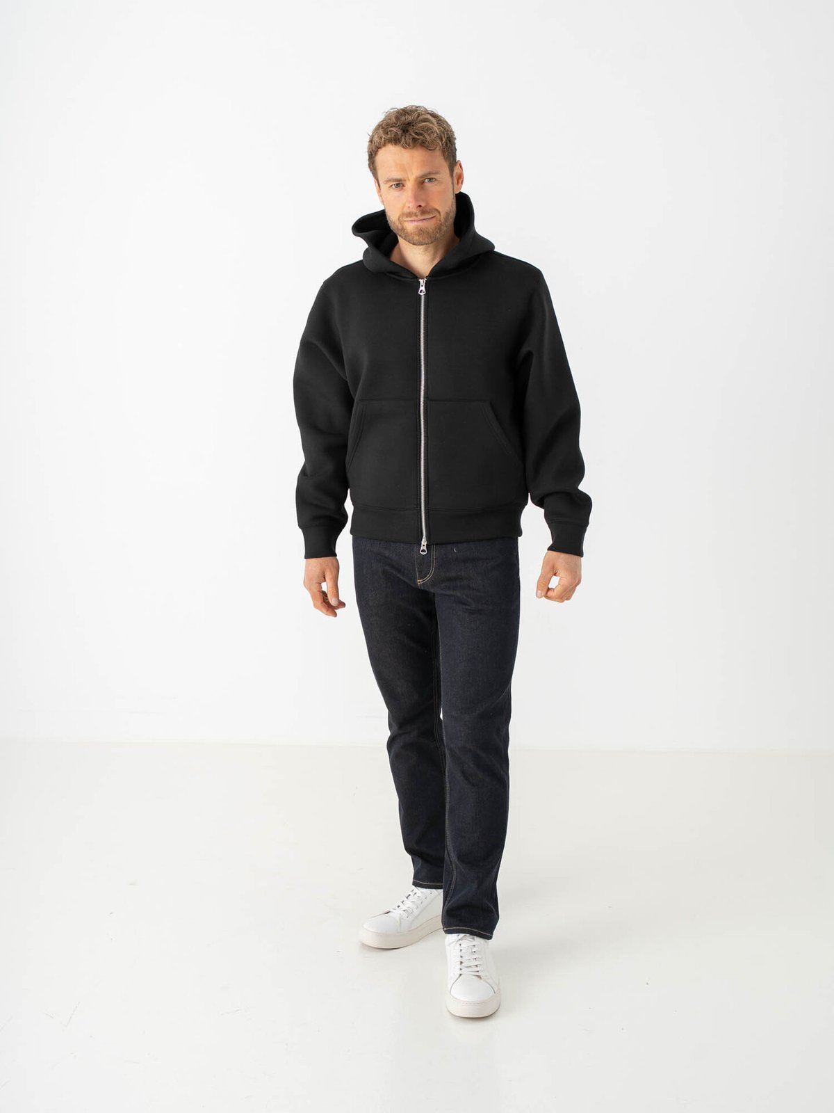 Jack and Jones Legacy Sweat Scuba Zip Hood Black