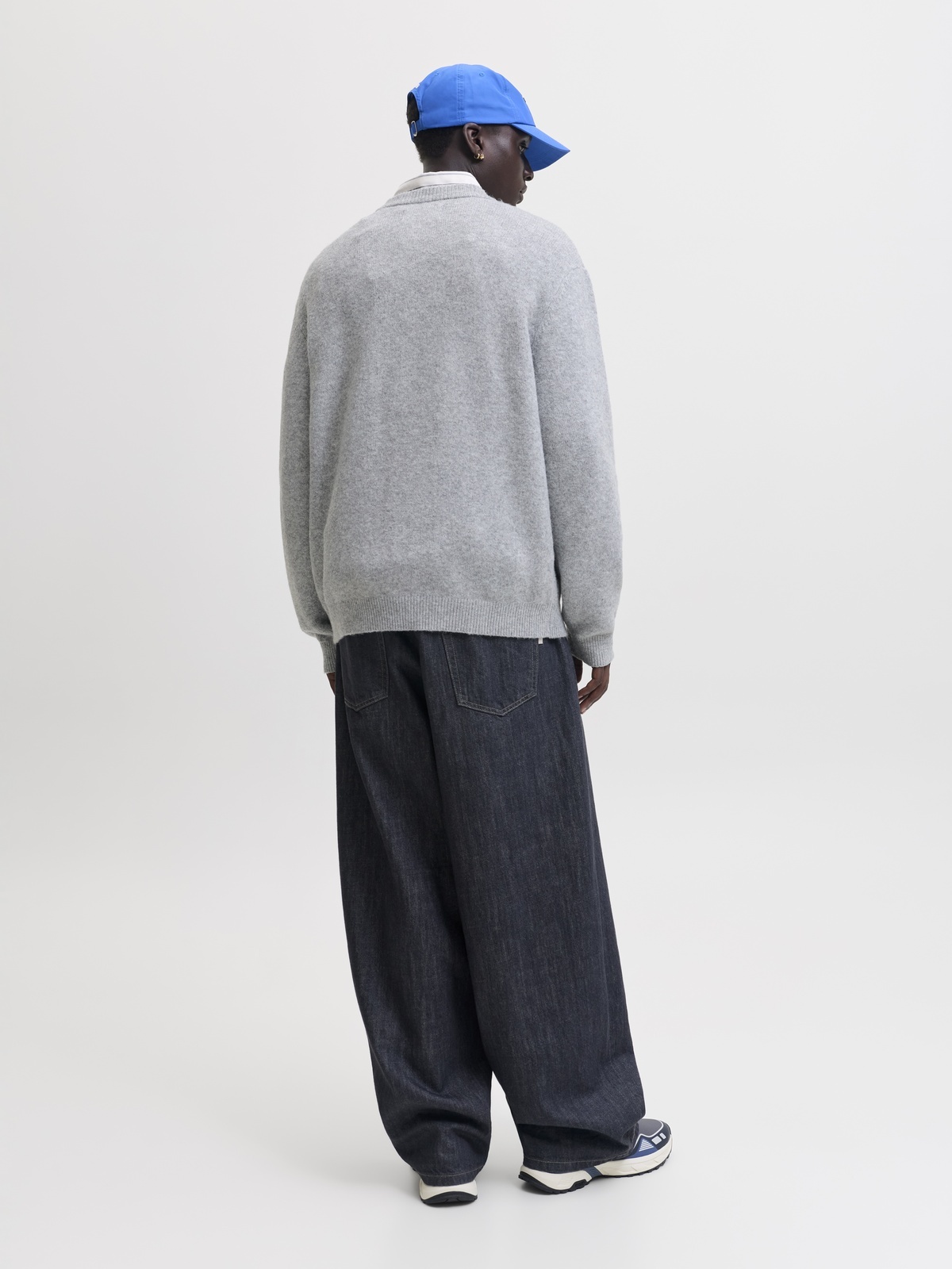 Jack & Jones Legacy Knit Jacquard Crew Neck Light Grey Melange