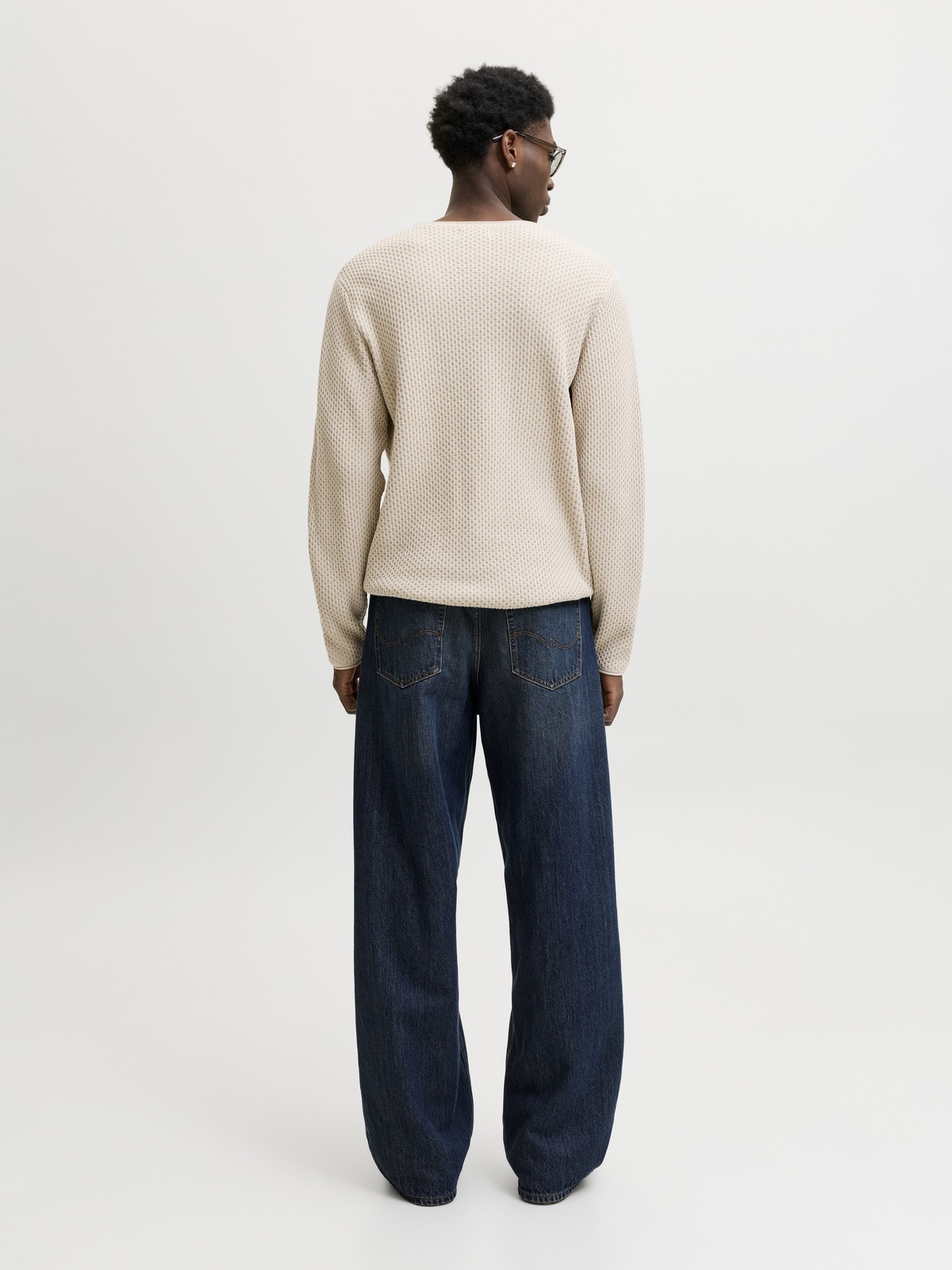 Jack and Jones Mason Knit Crew Neck Silver Lining