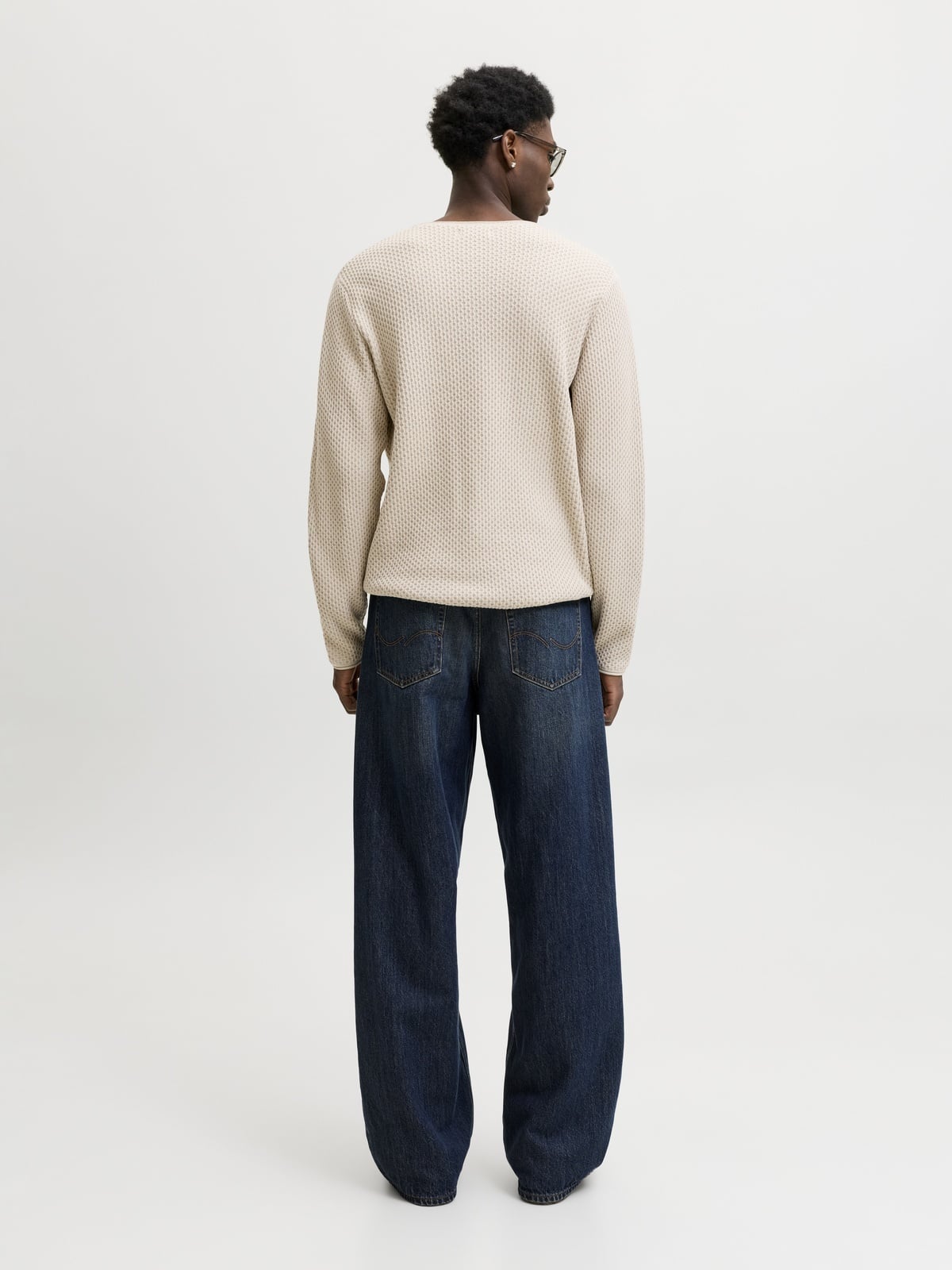 Jack and Jones Mason Knit Crew Neck Silver Lining