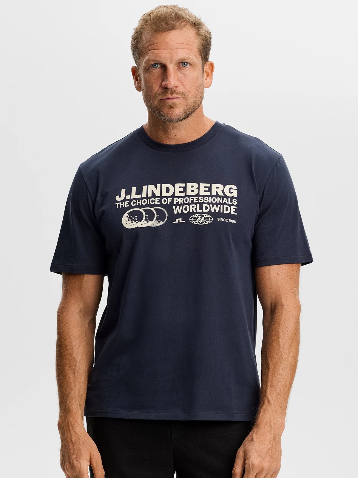 J.LINDEBERG Alpha Graphic Crew Neck Jl Navy