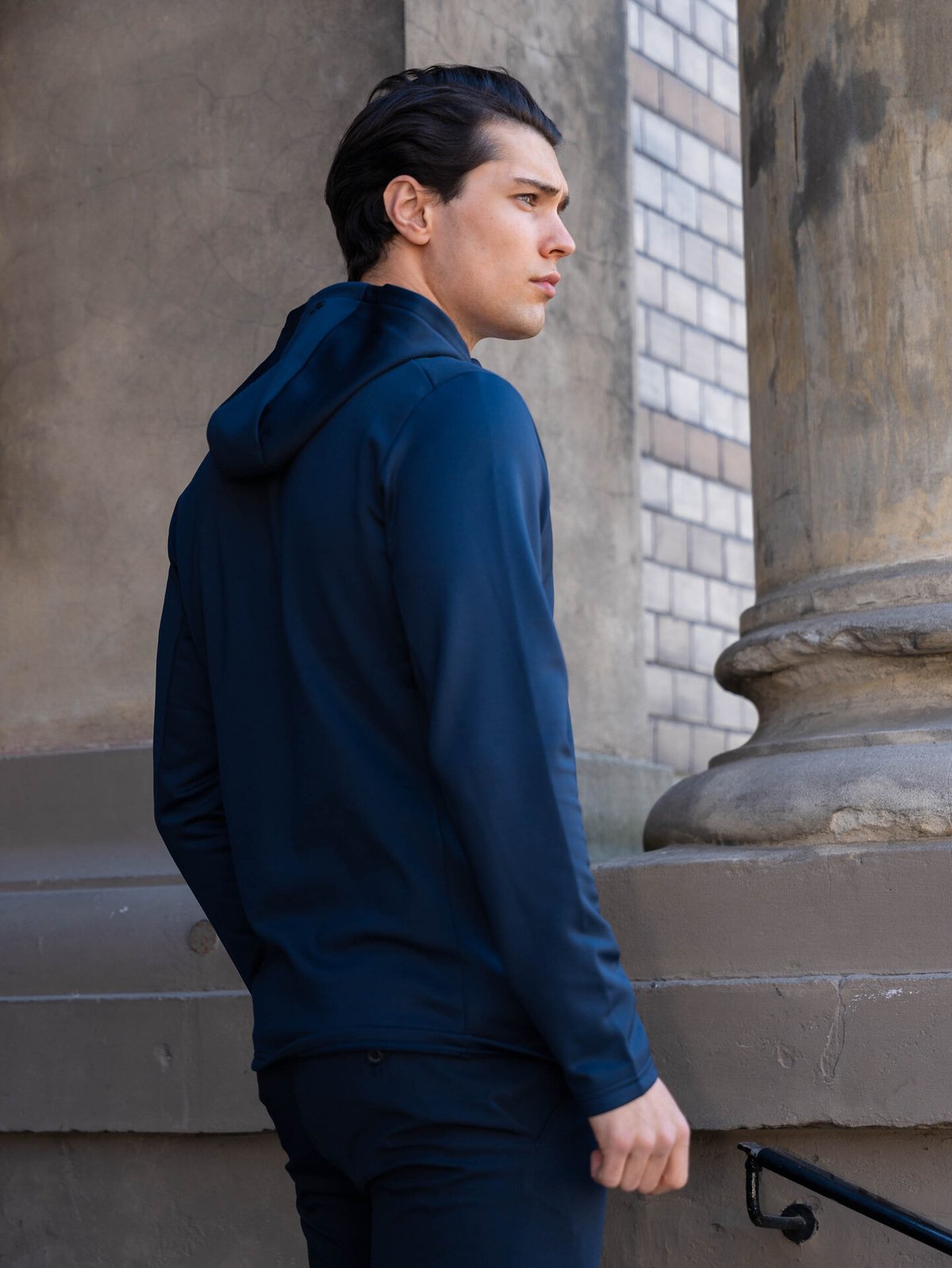 J.LINDEBERG Aerial Quarter Zip Hood JL Navy