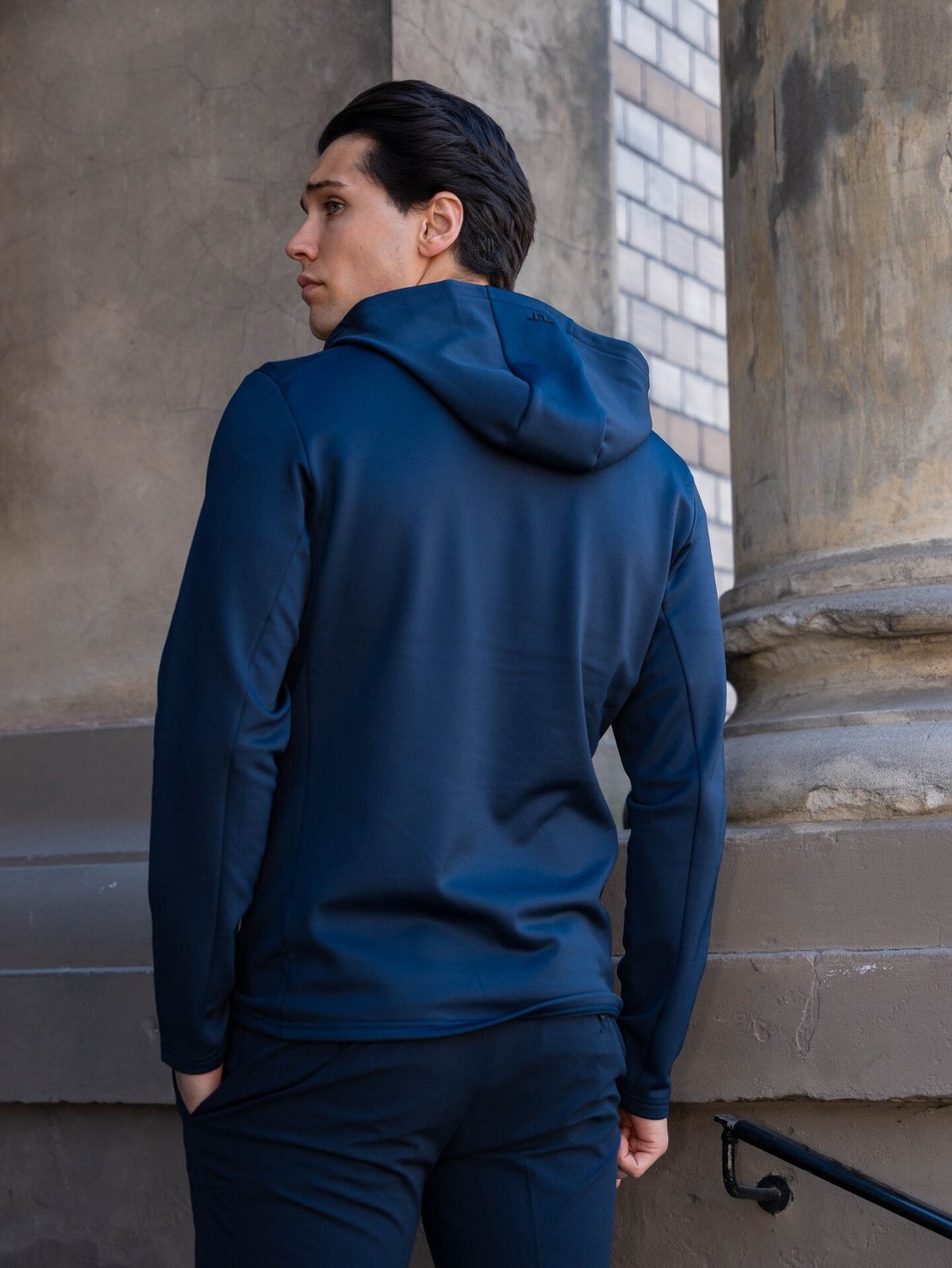 J.LINDEBERG Aerial Quarter Zip Hood JL Navy