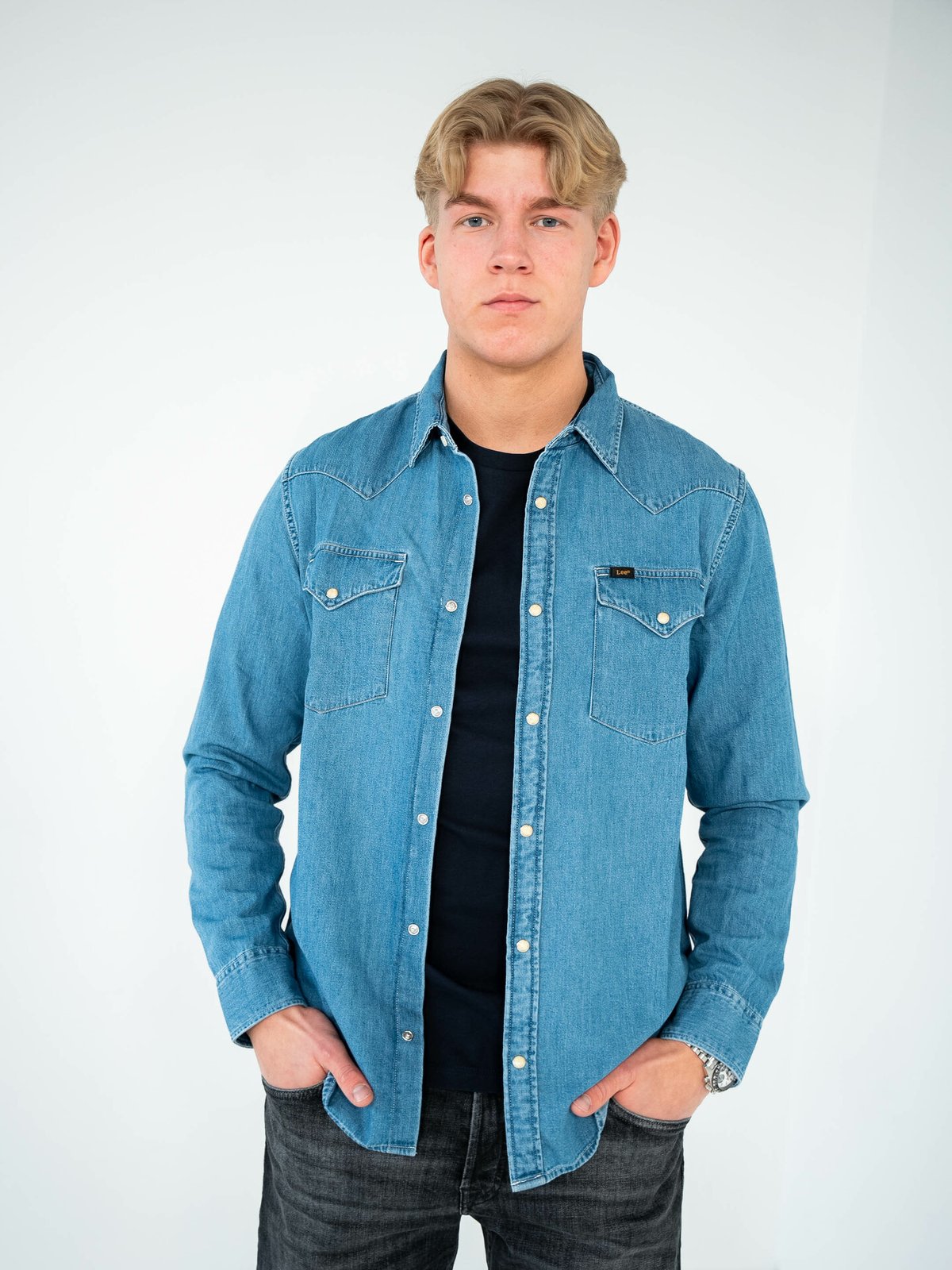 Lee Regular Western Shirt Shasta Blue