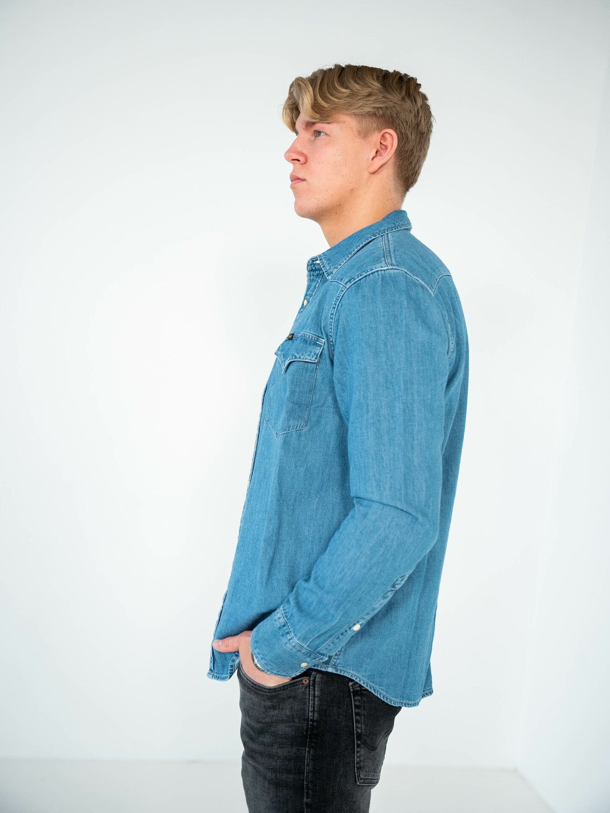 Lee Regular Western Shirt Shasta Blue