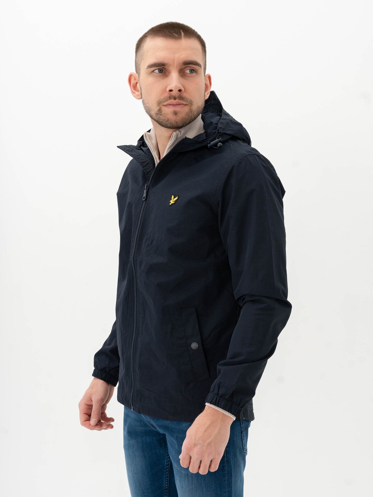 Lyle & Scott Zip Through Hooded Jacket Dark Navy