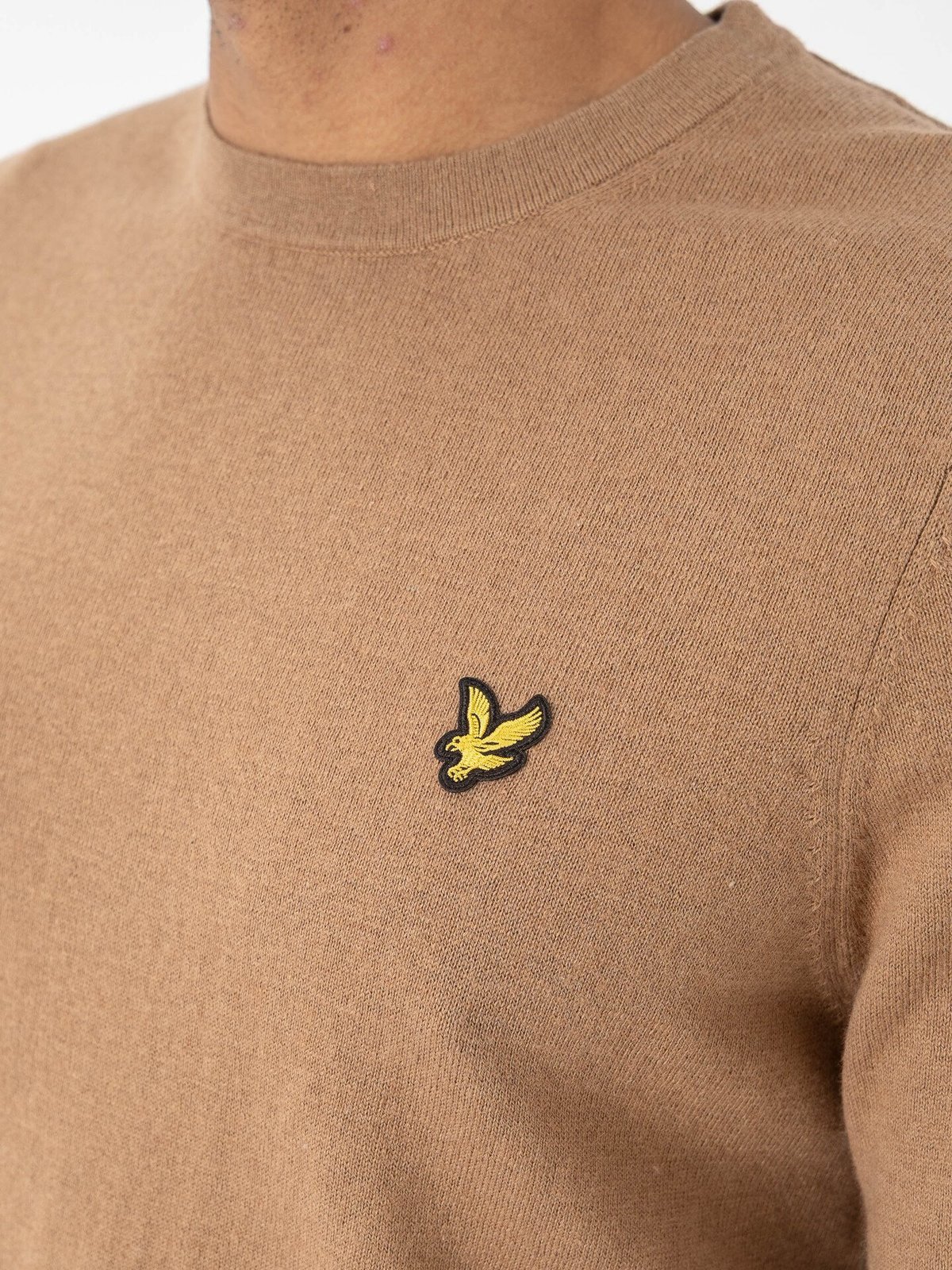 Lyle & Scott Cotton Merino Crew Neck Jumper Tigers Eye