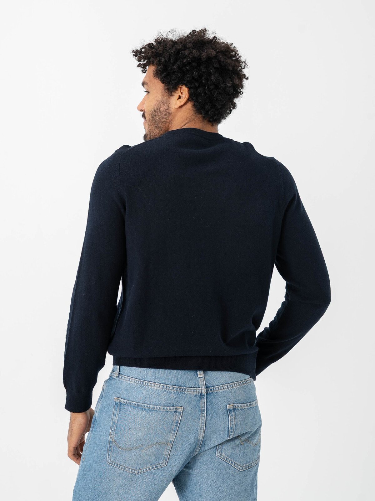 Lyle & Scott Cotton Merino Crew Neck Jumper Dark Navy