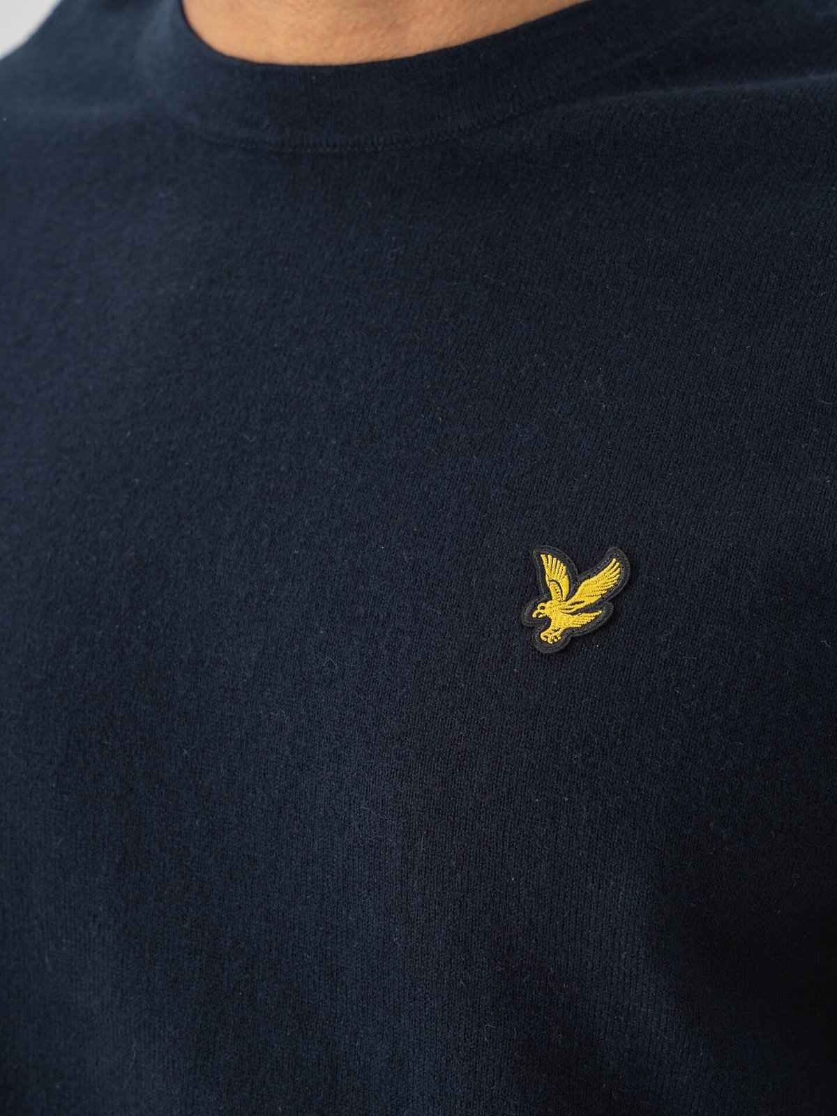 Lyle & Scott Cotton Merino Crew Neck Jumper Dark Navy
