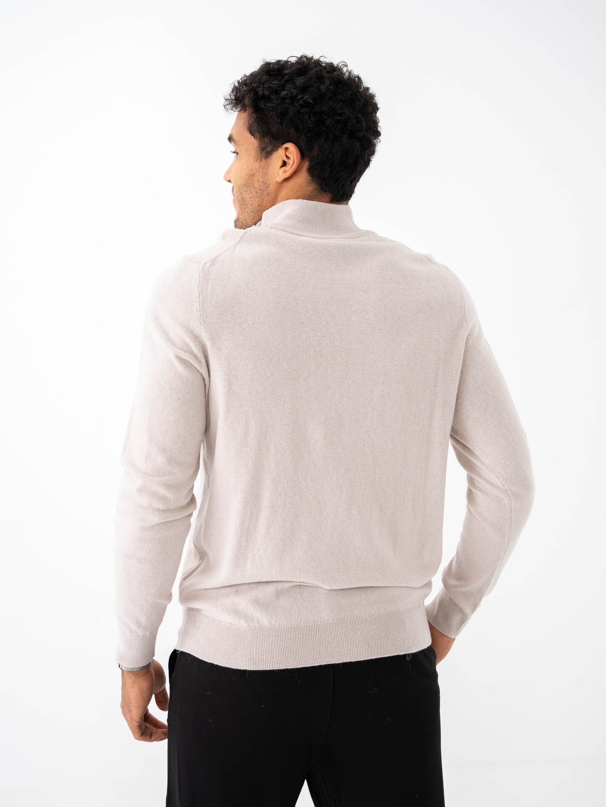 Lyle & Scott Cotton Merino Quarter Zip Jumper Cove