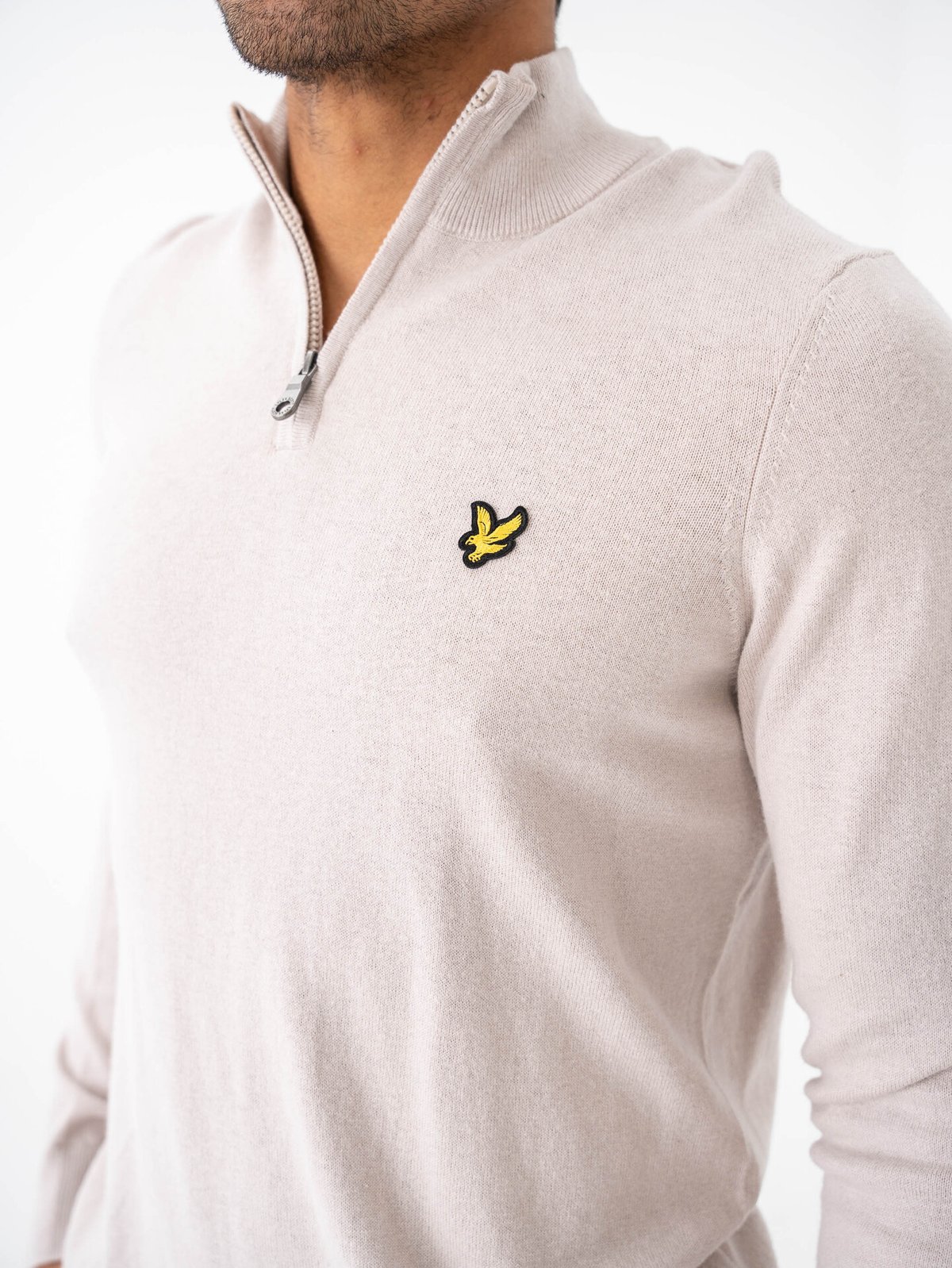 Lyle & Scott Cotton Merino Quarter Zip Jumper Cove