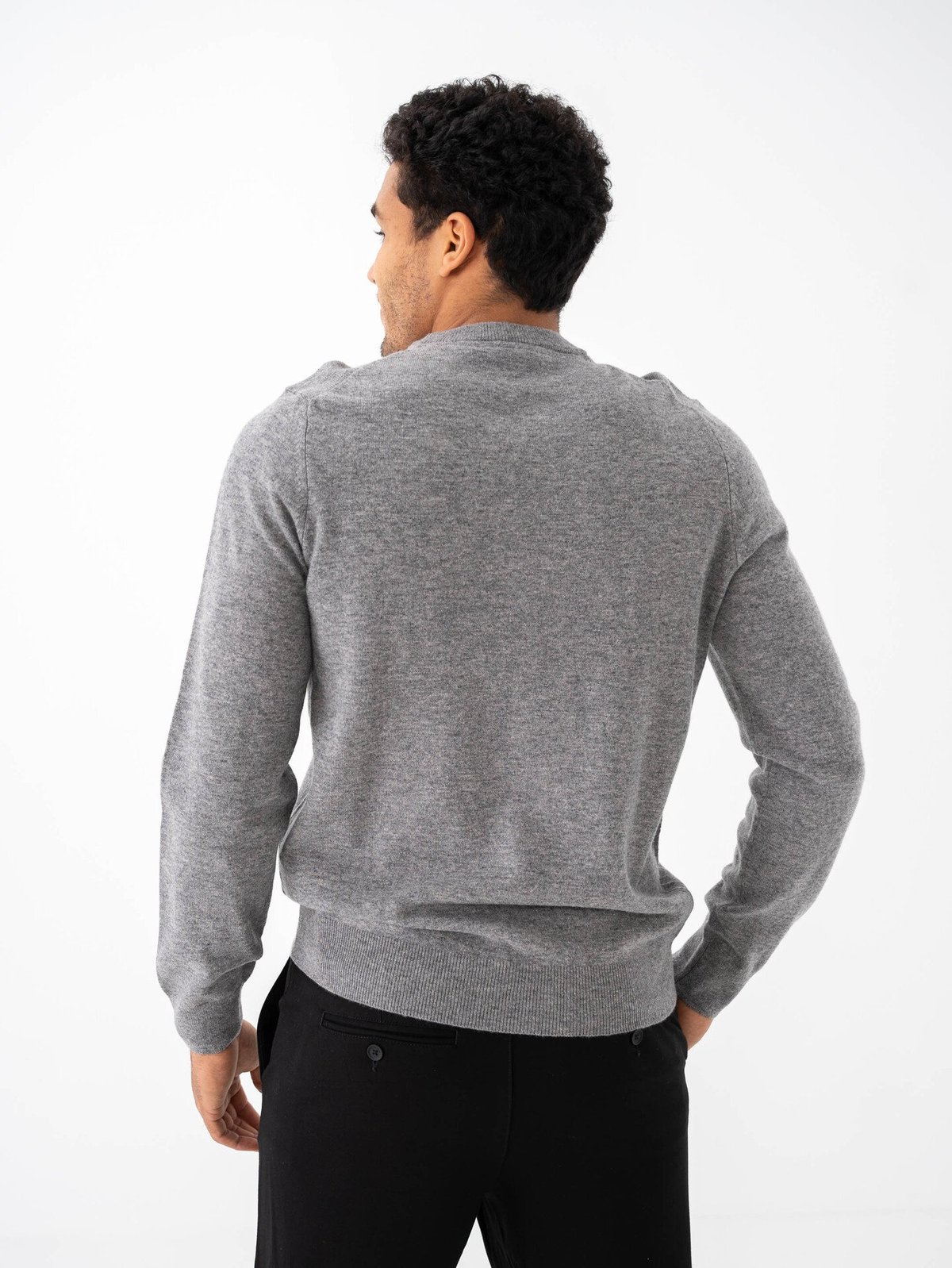 Lyle & Scott Lambswool Blend Crew Neck Jumper Mid Grey Marl