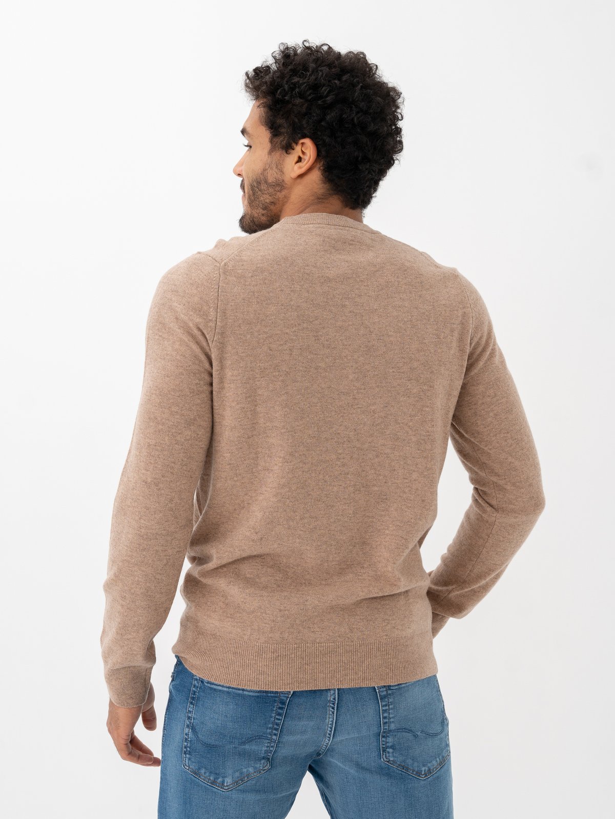 Lyle & Scott Lambswool Blend Crew Neck Jumper Heritage Taupe Marl