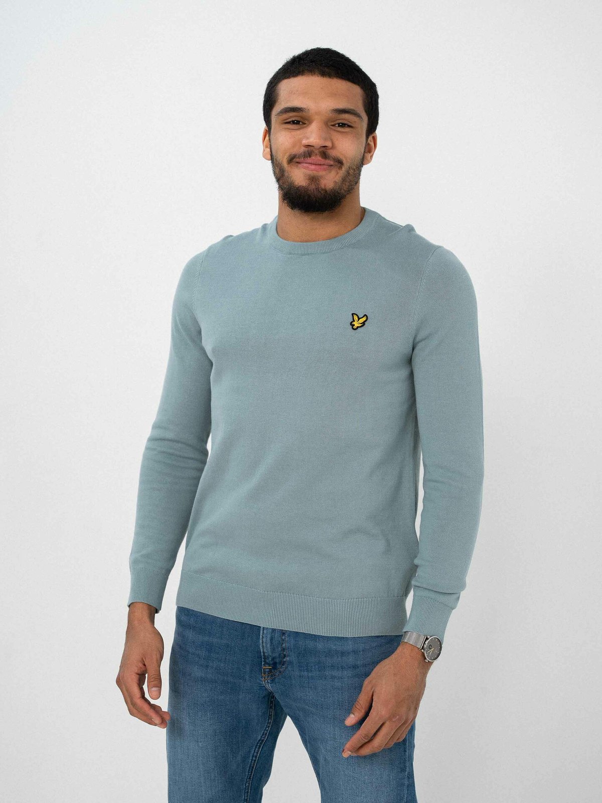 Lyle & Scott Crew Neck Cotton Jumper Slate Blue