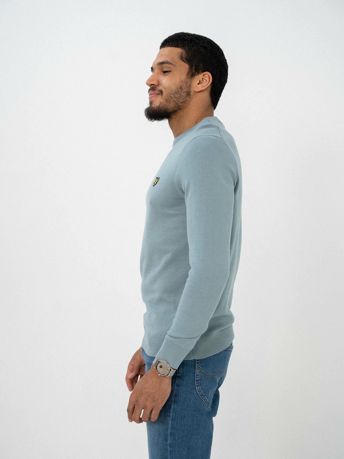 Lyle & Scott Crew Neck Cotton Jumper Slate Blue