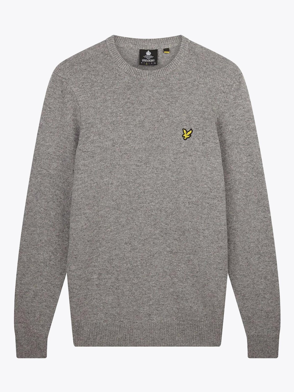 Lyle & Scott Crew Neck Lambswool Jumper Mid Grey Marl