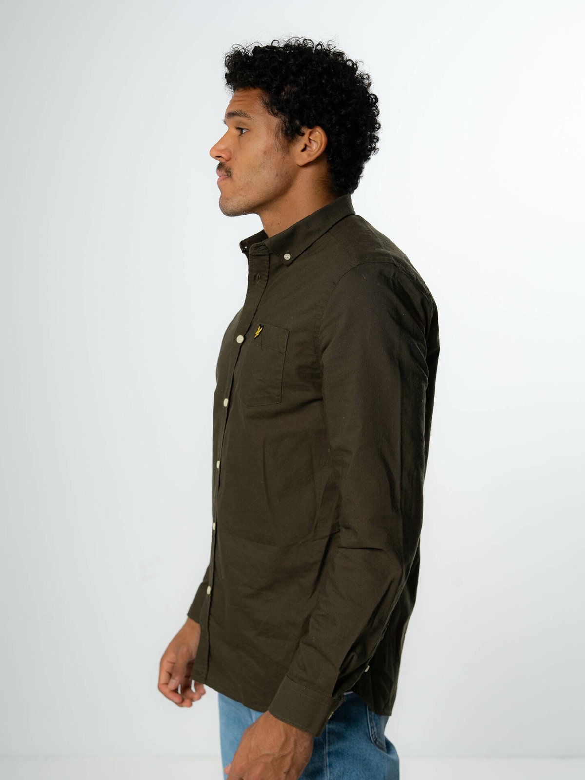 Lyle & Scott Regular Fit Light Weight Oxford Shirt Olive