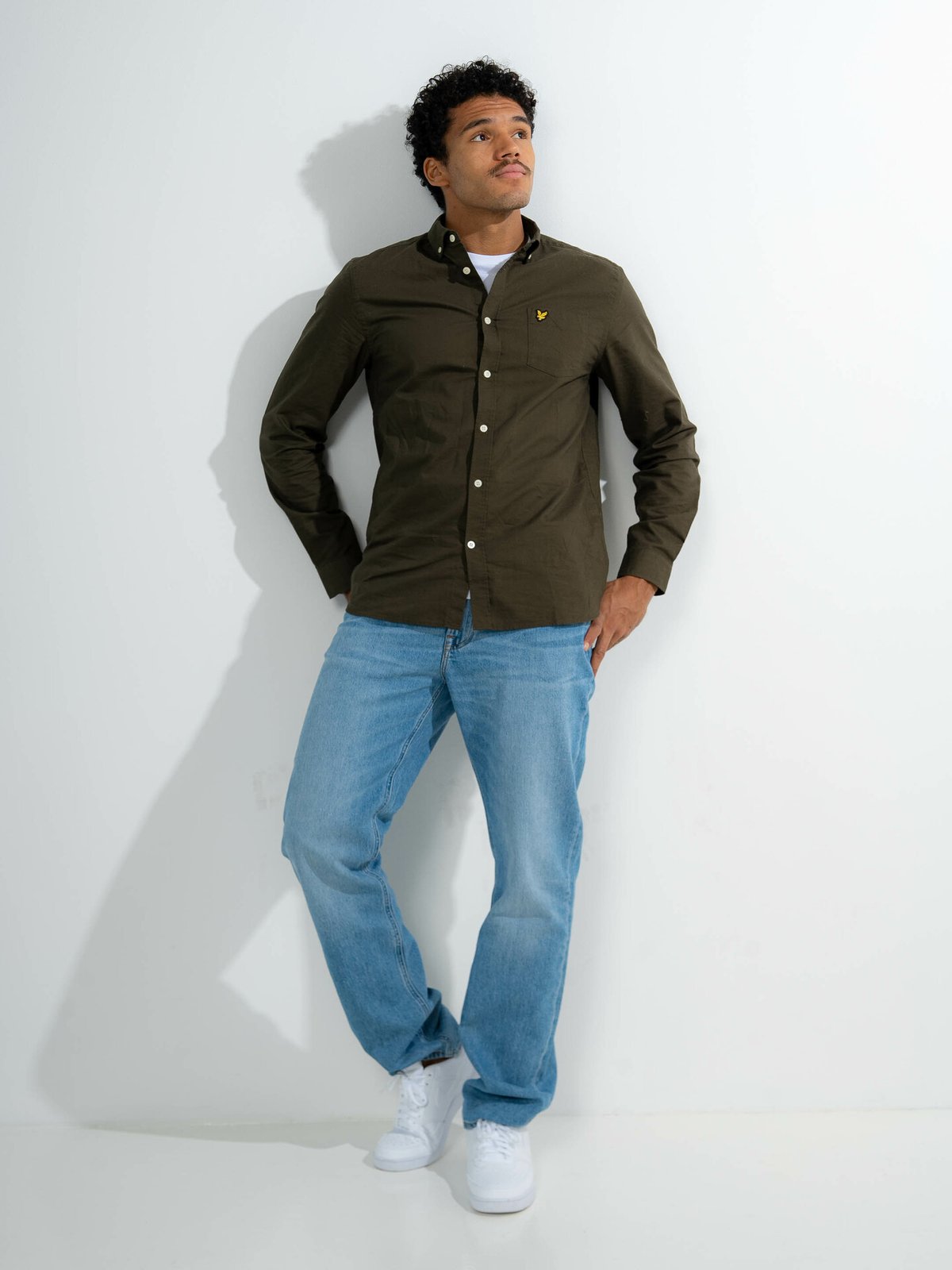 Lyle & Scott Regular Fit Light Weight Oxford Shirt Olive