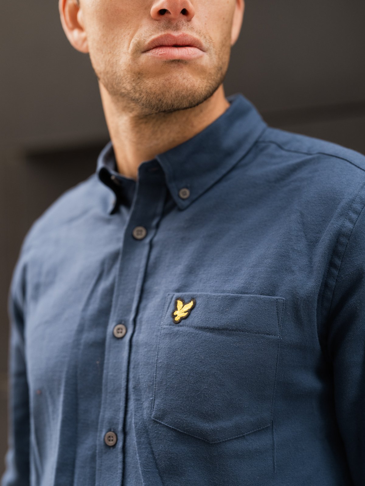 Lyle & Scott Plain Flannel Shirt W329 Aegean Blue