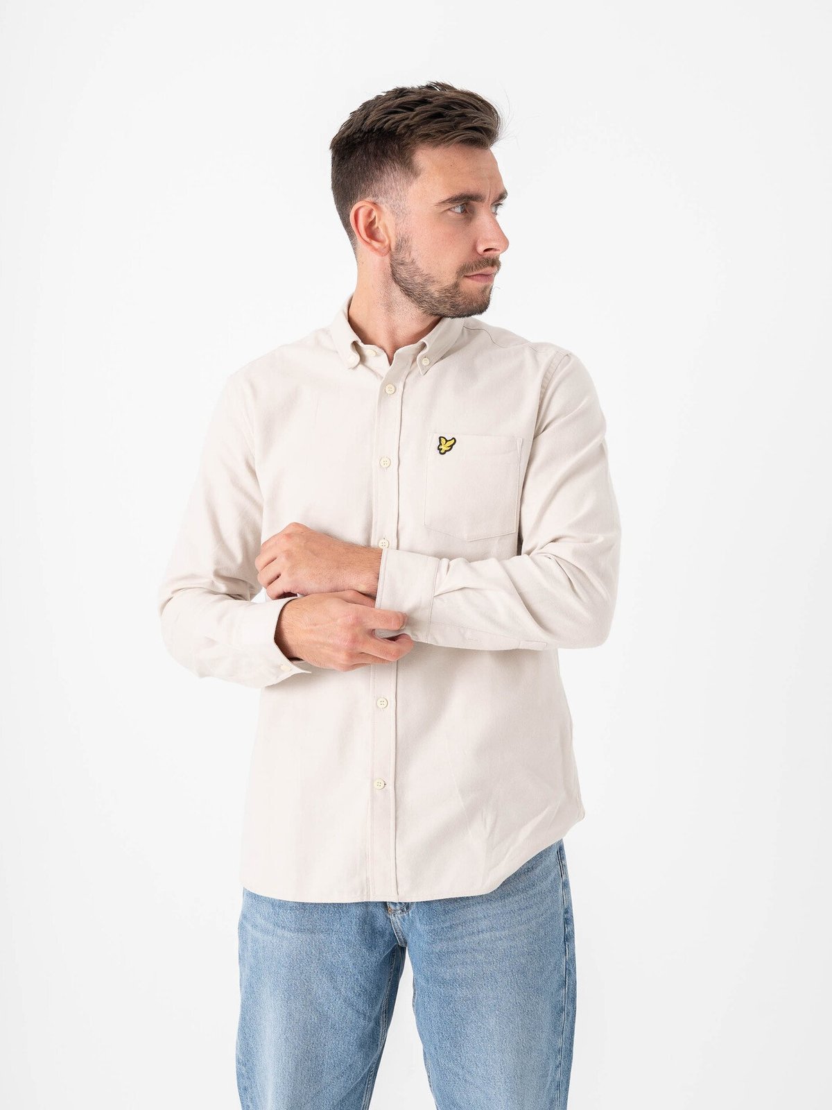 Lyle & Scott Plain Flannel Shirt Putty