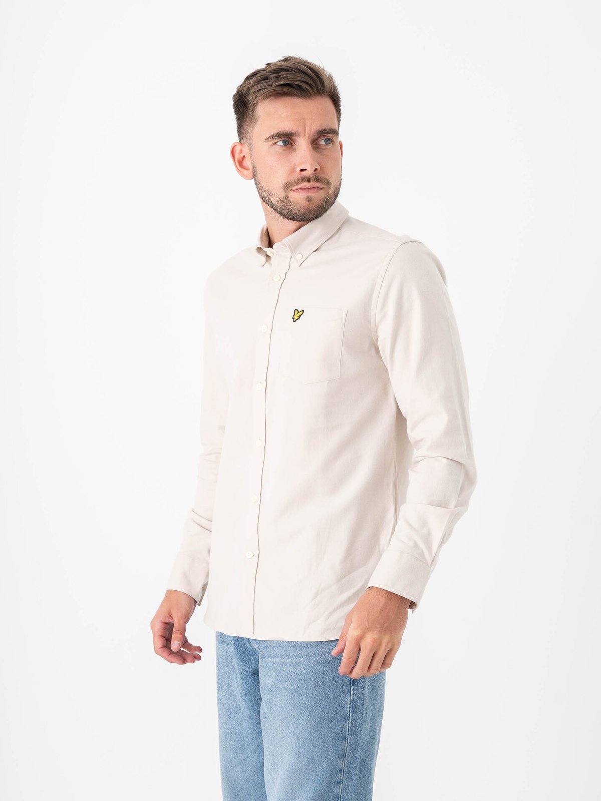 Lyle & Scott Plain Flannel Shirt Putty