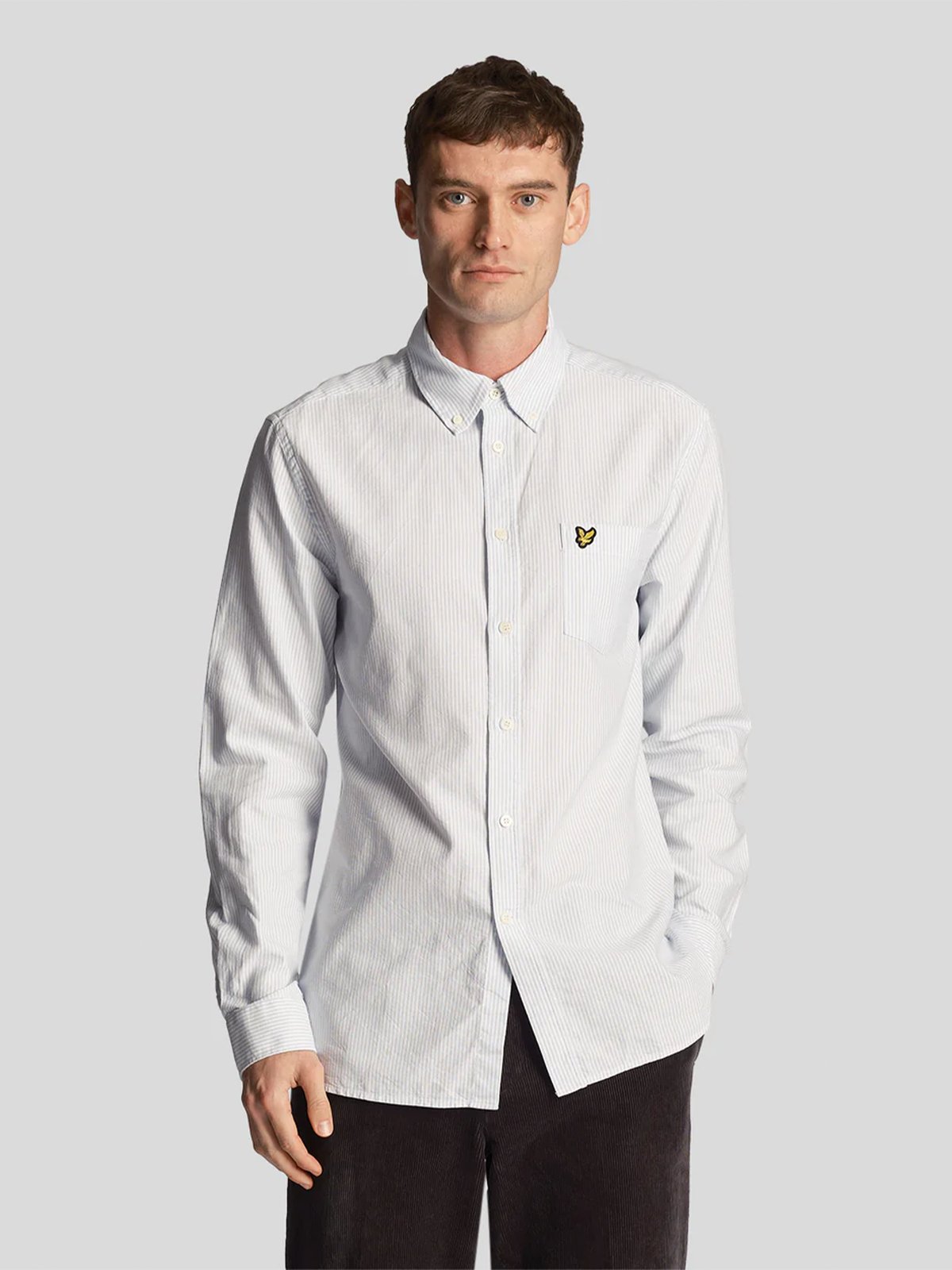 Lyle & Scott Stripe Oxford Shirt Light Blue / White