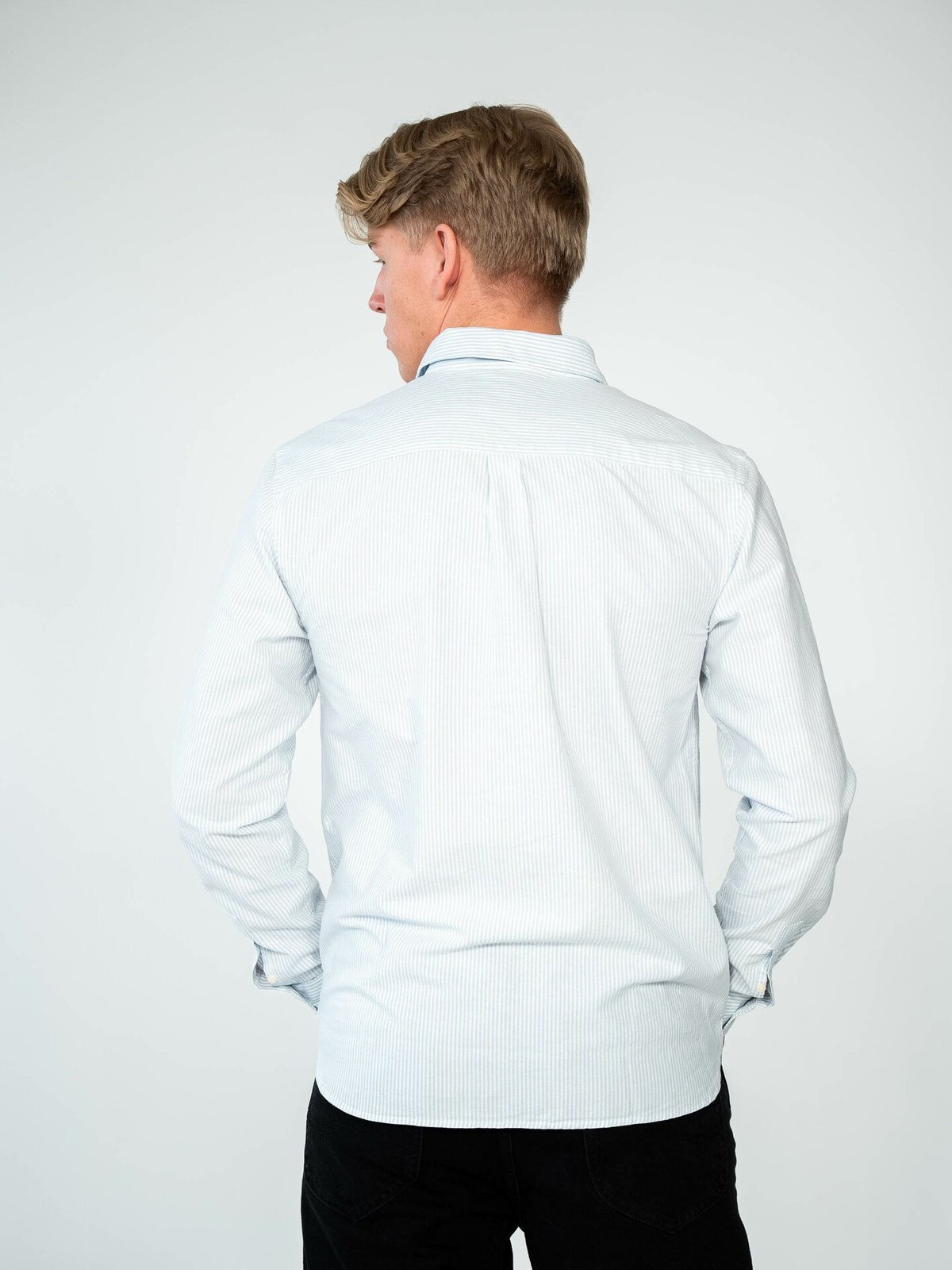 Lyle & Scott Stripe Oxford Shirt Light Blue / White