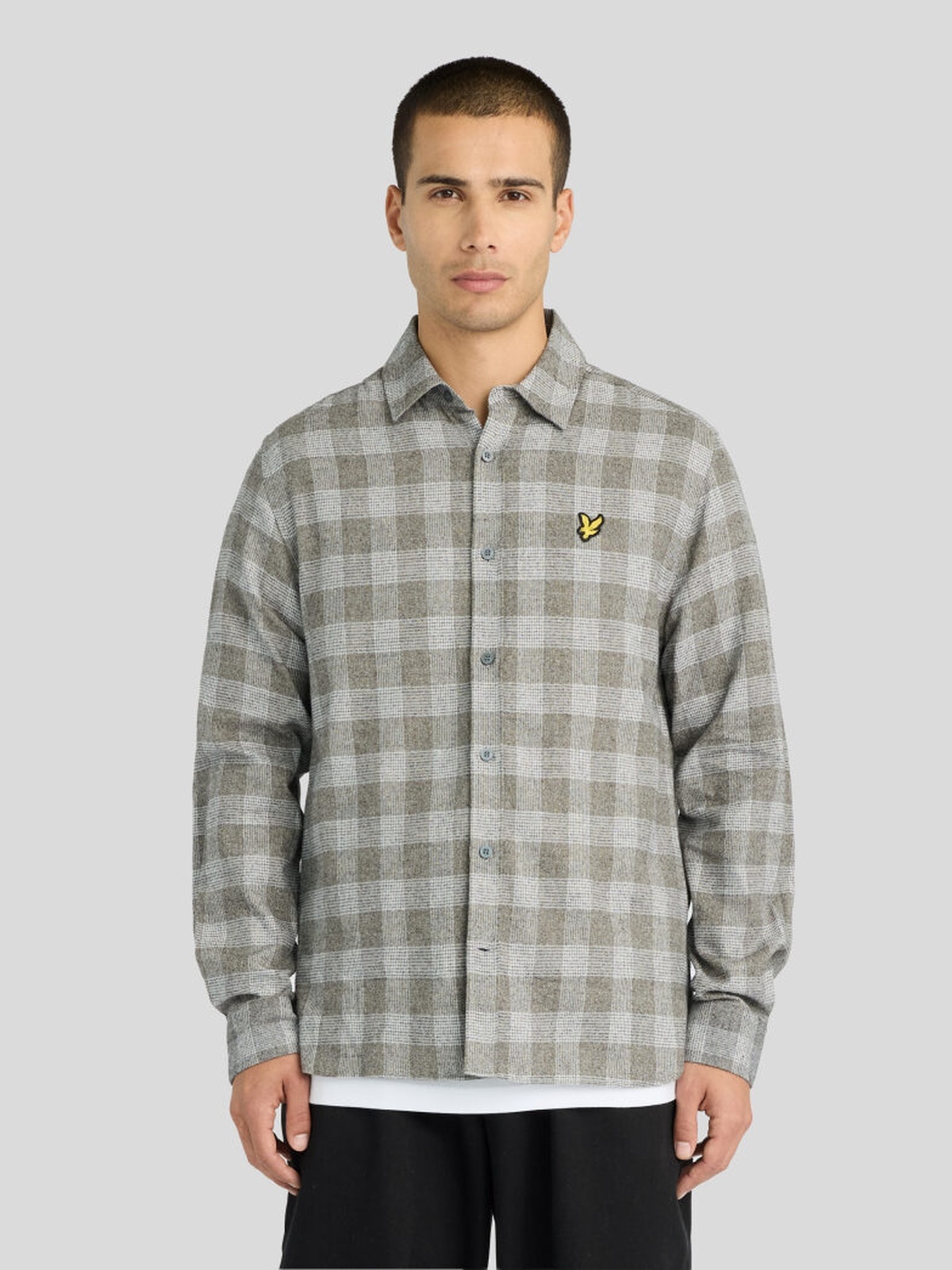 Lyle & Scott Static Check Flannel Shirt Static Grey