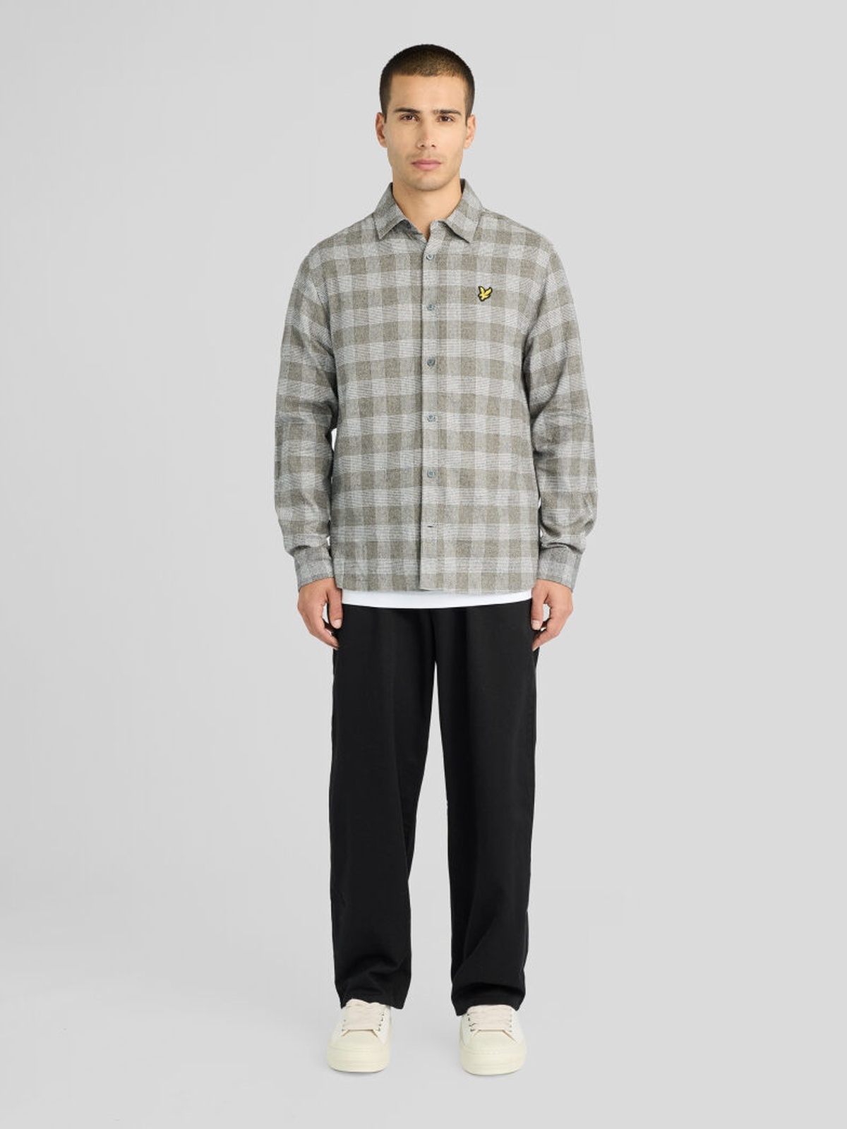 Lyle & Scott Static Check Flannel Shirt Static Grey